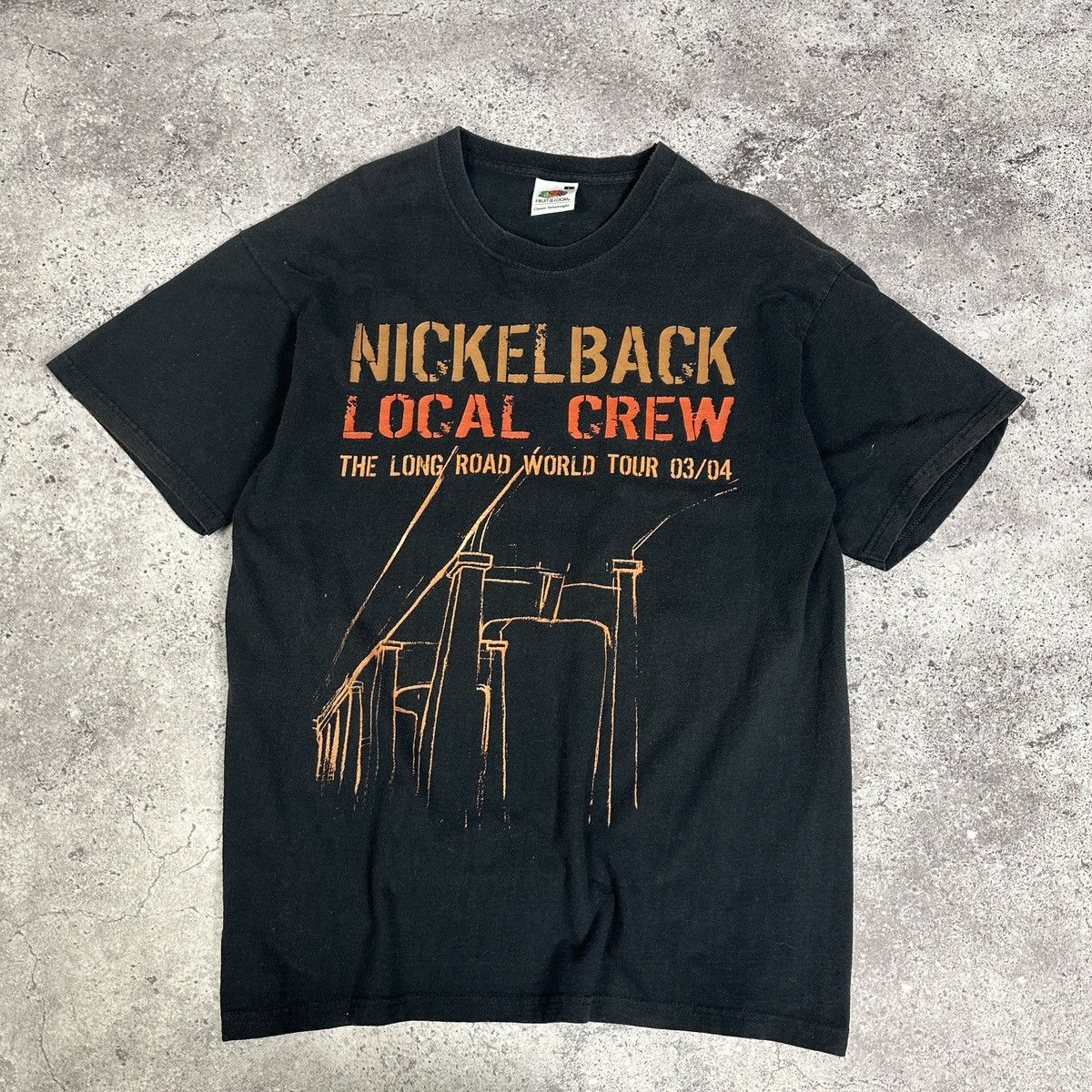 Band Tees Vintage 00s Nickelback The Long Road World Tour 03/04 tee Size US L / EU 52-54 / 3 - 5 Thumbnail