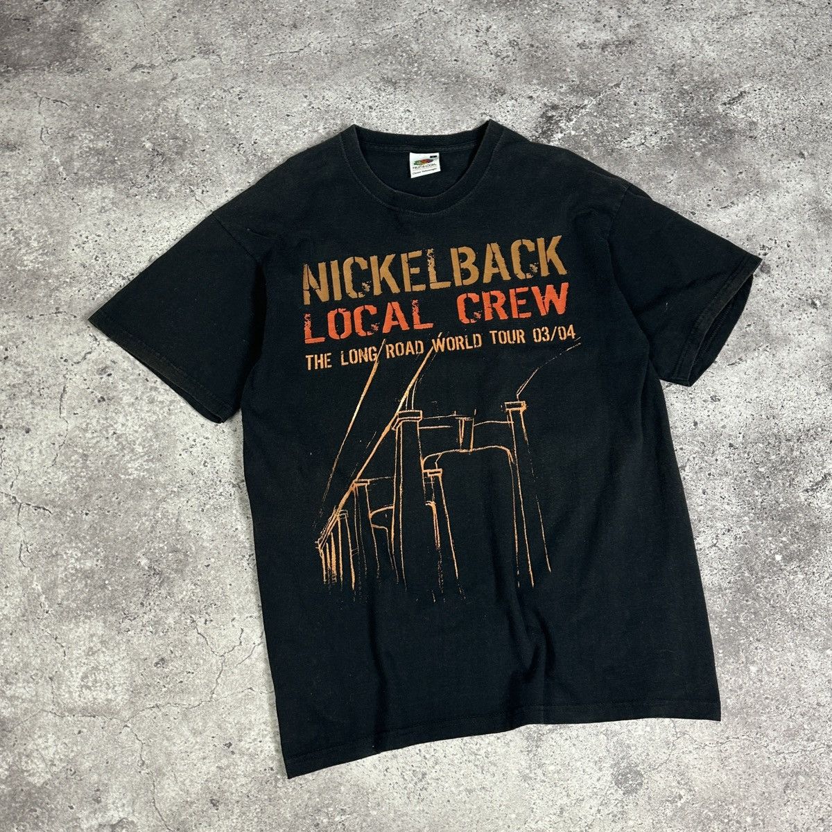Band Tees Vintage 00s Nickelback The Long Road World Tour 03/04 tee Size US L / EU 52-54 / 3 - 4 Thumbnail