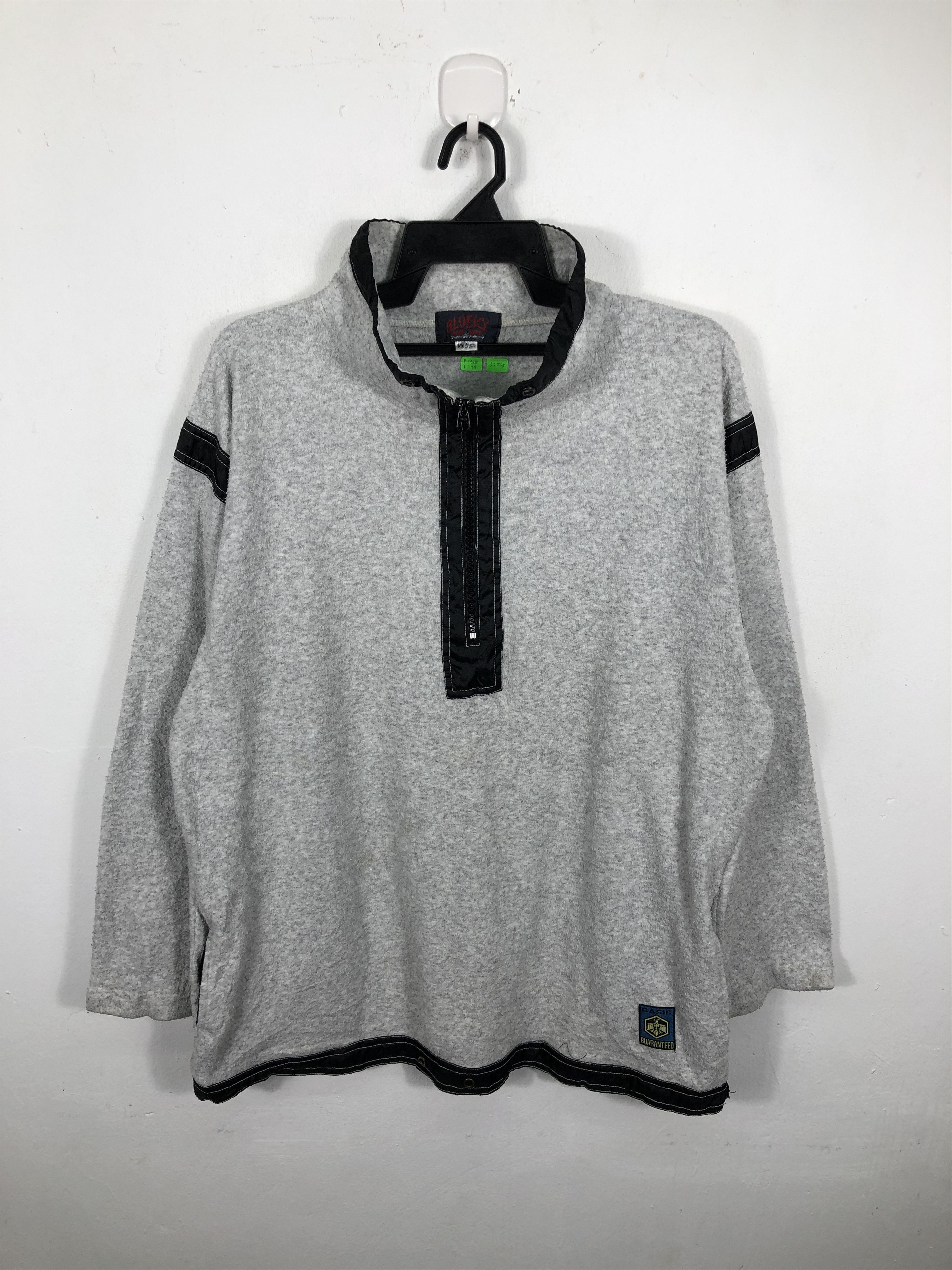 Japanese Brand × Vintage Vintage Blueky Over Wave Half Zipper Pullover Sweatshirt Size US XL / EU 56 / 4 - 2 Thumbnail
