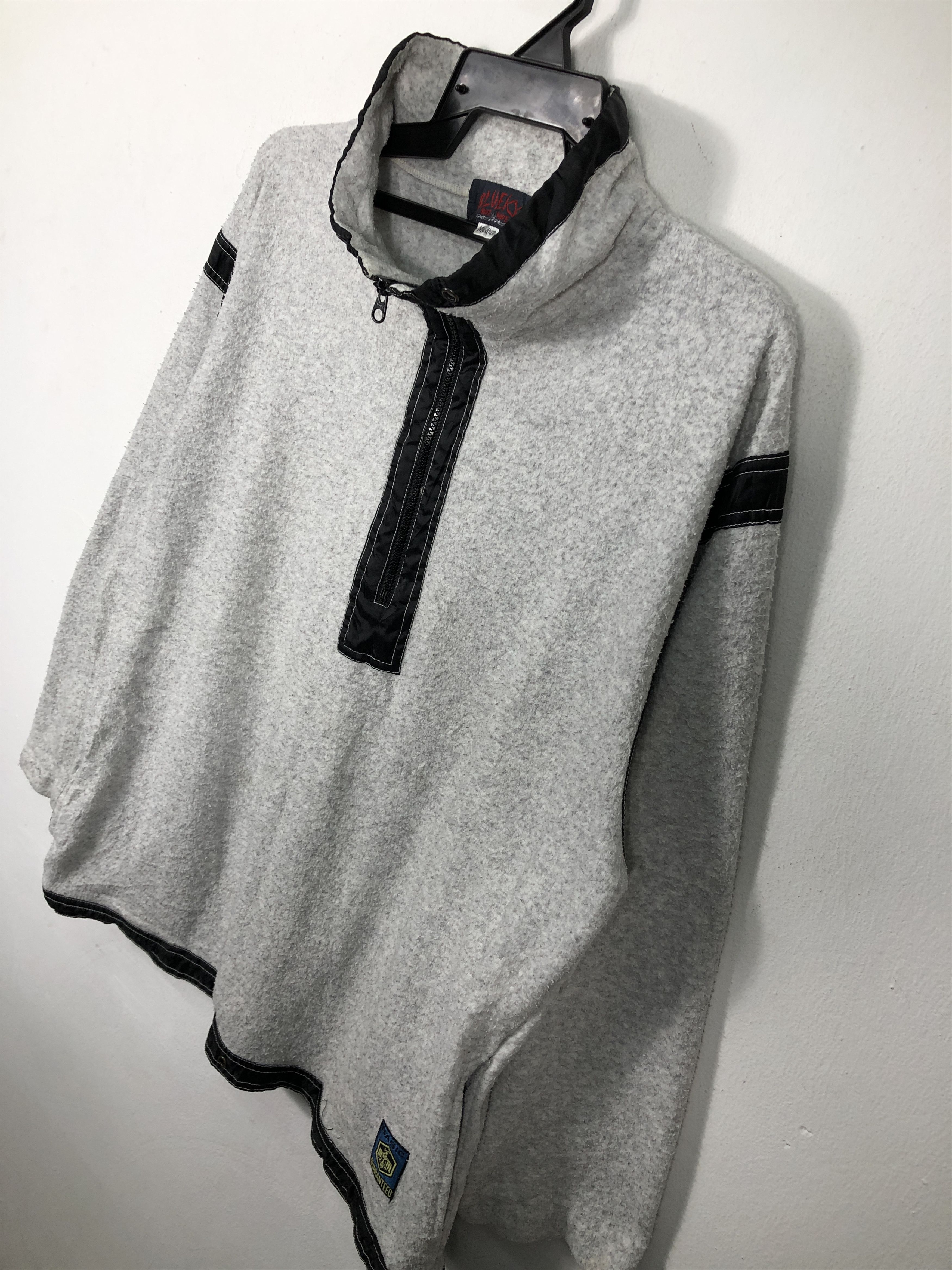 Japanese Brand × Vintage Vintage Blueky Over Wave Half Zipper Pullover Sweatshirt Size US XL / EU 56 / 4 - 3 Thumbnail