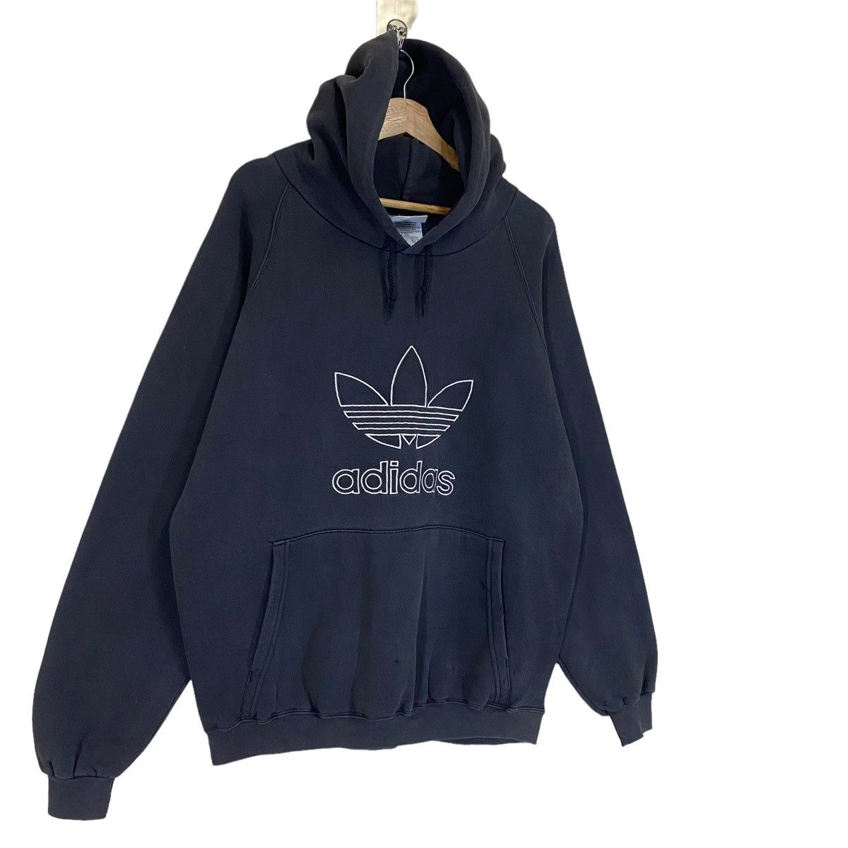 Adidas Vintage 90s Vintage 90s Adidas Big Logo Pullover Hoodies Size US L / EU 52-54 / 3 - 2 Thumbnail