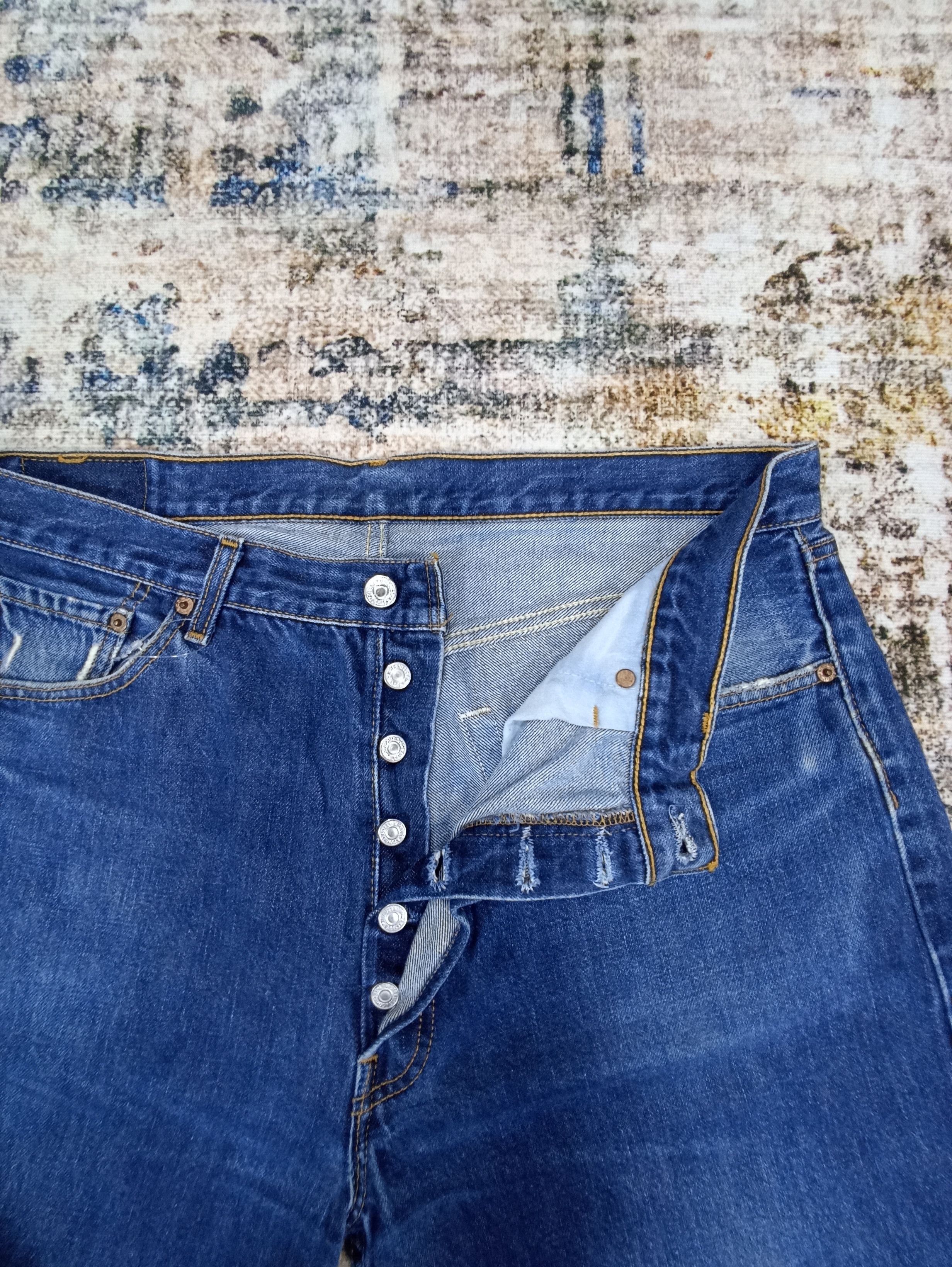 Jean × Levi's × Vintage Vintage Levis 501 Dark Blue Wash Jeans - J034 Size US 37 - 3 Thumbnail