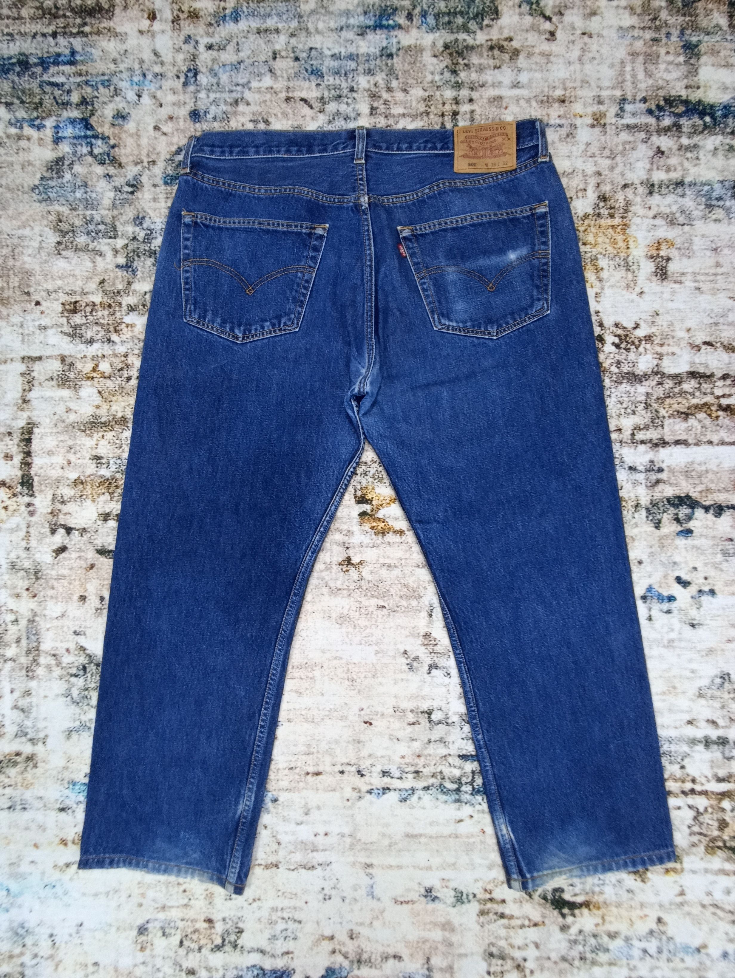Jean × Levi's × Vintage Vintage Levis 501 Dark Blue Wash Jeans - J034 Size US 37 - 2 Thumbnail