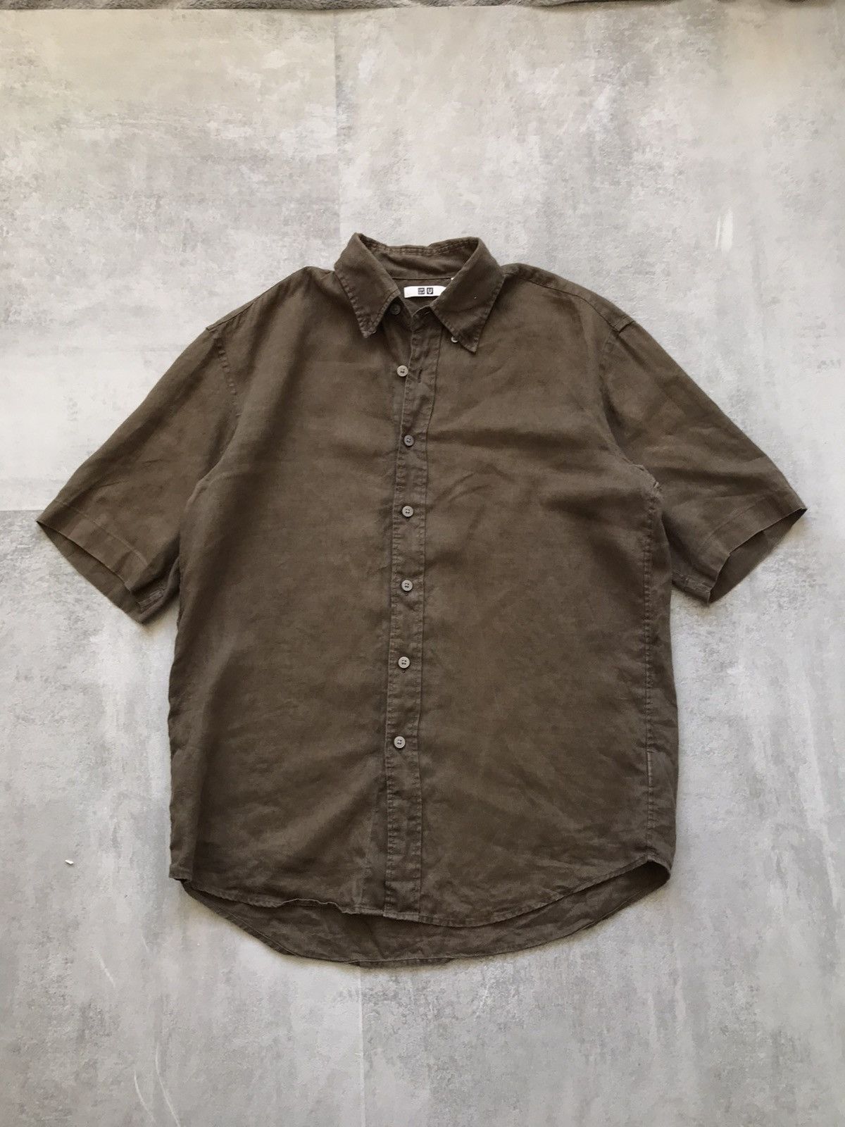 Uniqlo Uniqlo U short sleeve bowling shirt 100 linen brown M Grailed