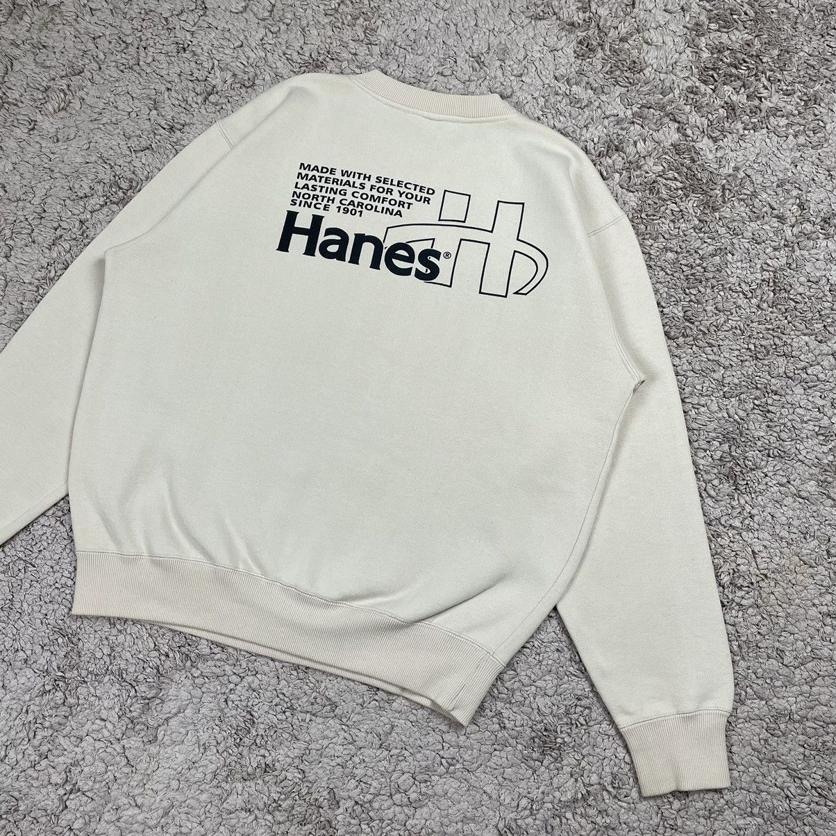 Hanes × Vintage Vintage Hanes Big Logo Sweatshirt Size US L / EU 52-54 / 3 - 4 Thumbnail