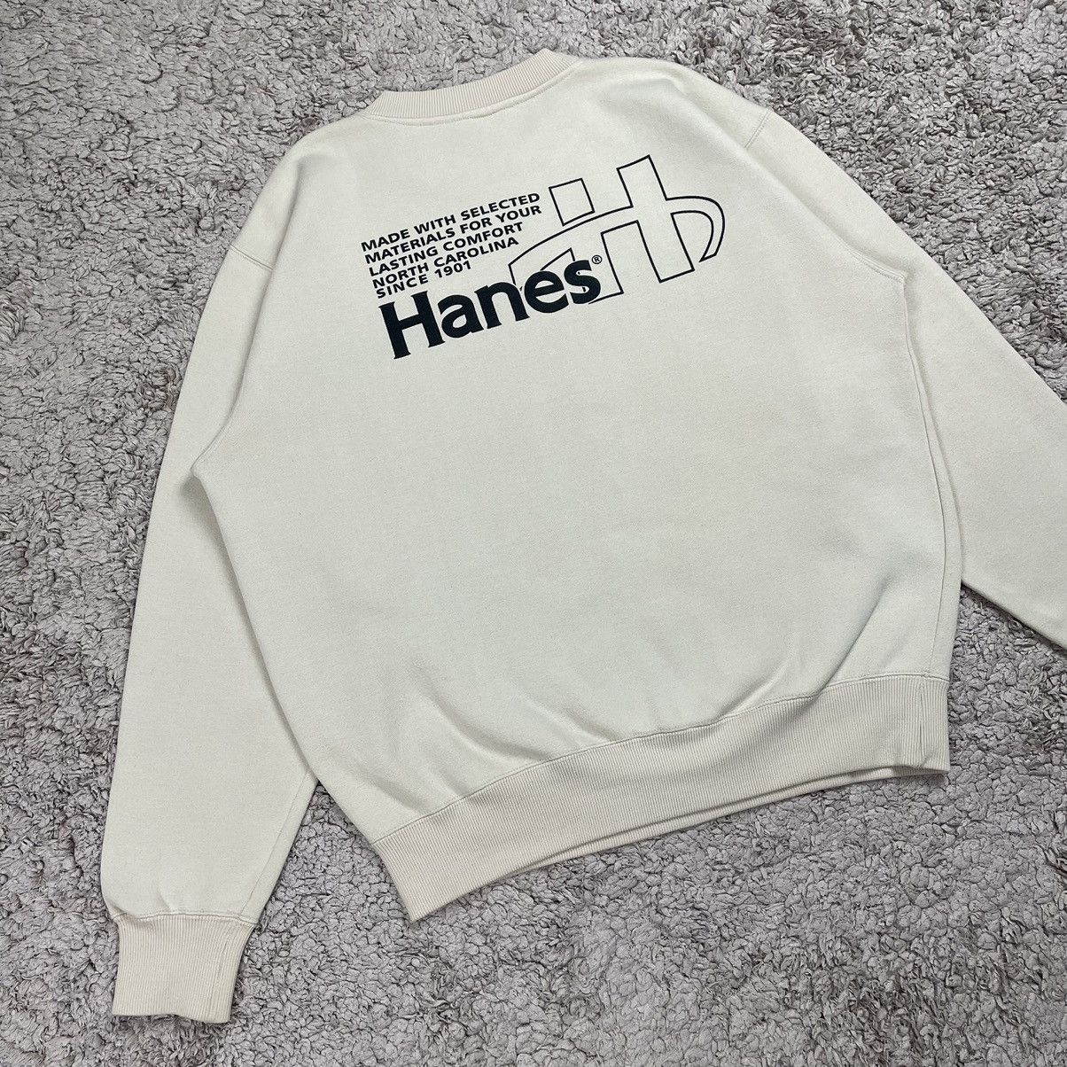 Hanes × Vintage Vintage Hanes Big Logo Sweatshirt Size US L / EU 52-54 / 3 - 3 Thumbnail