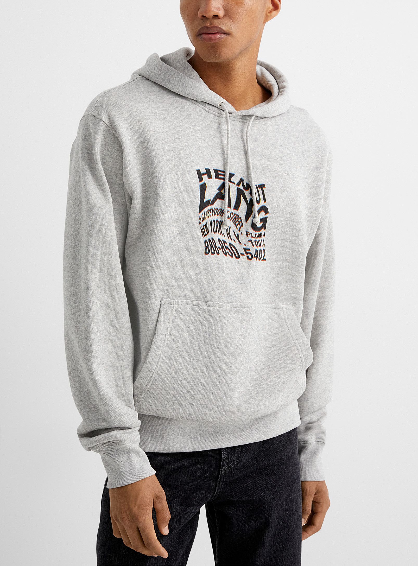 image of Aw21 Helmut Lang Warp Hoodie XL in Grey, Men's