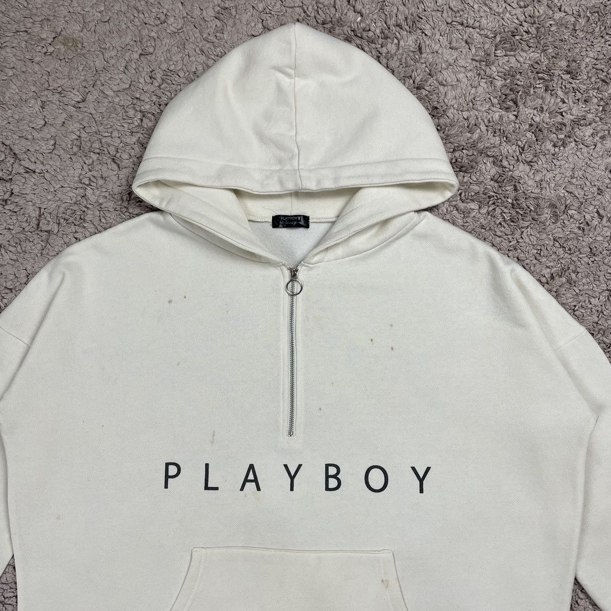Playboy Vintage Playboy Spellout Halfzipper Hoodie Size US L / EU 52-54 / 3 - 6 Thumbnail