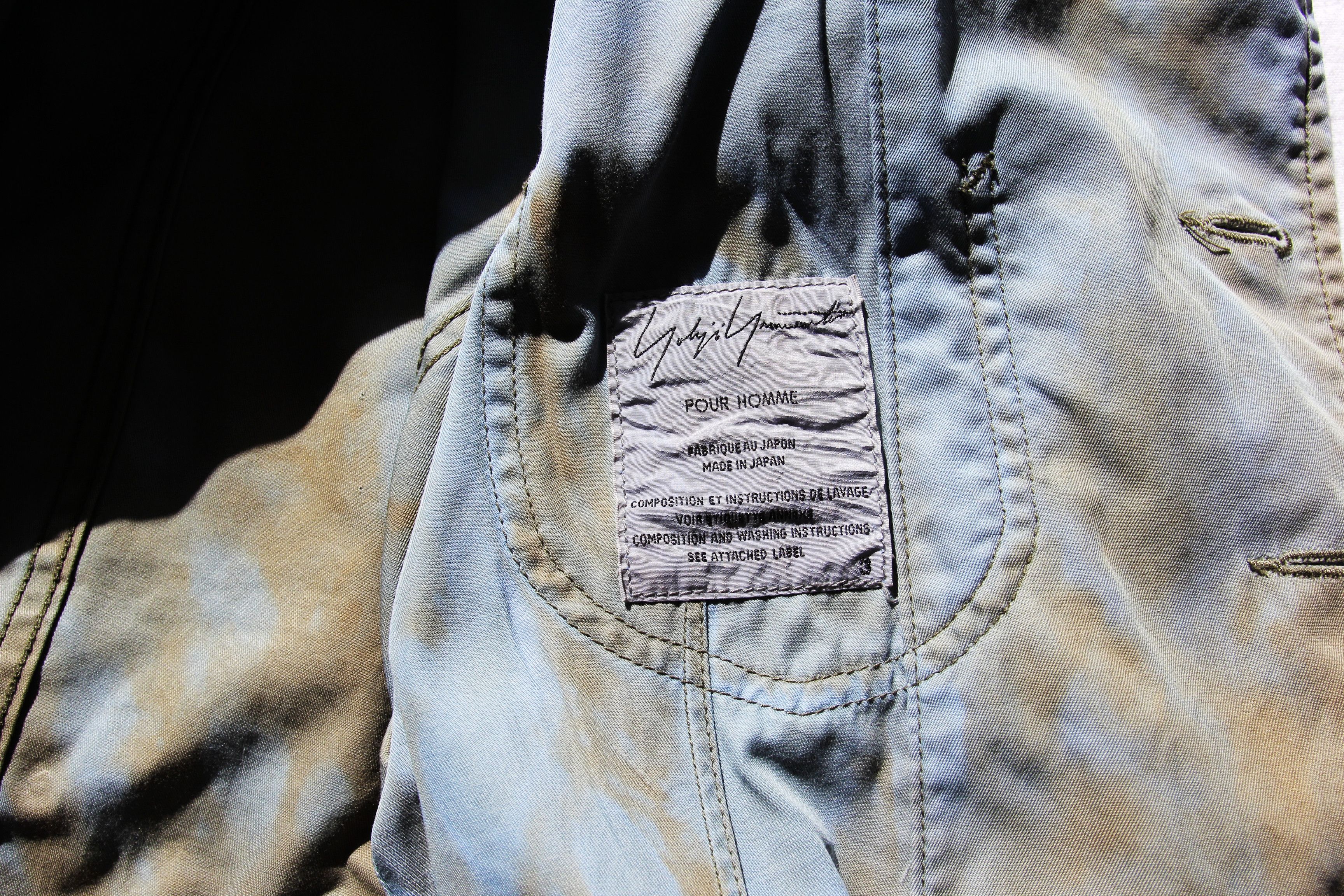 Yohji Yamamoto YOHJI YAMAMOTO POUR HOMME ACID WASH JACKET 3 Size US L / EU 52-54 / 3 - 9 Thumbnail