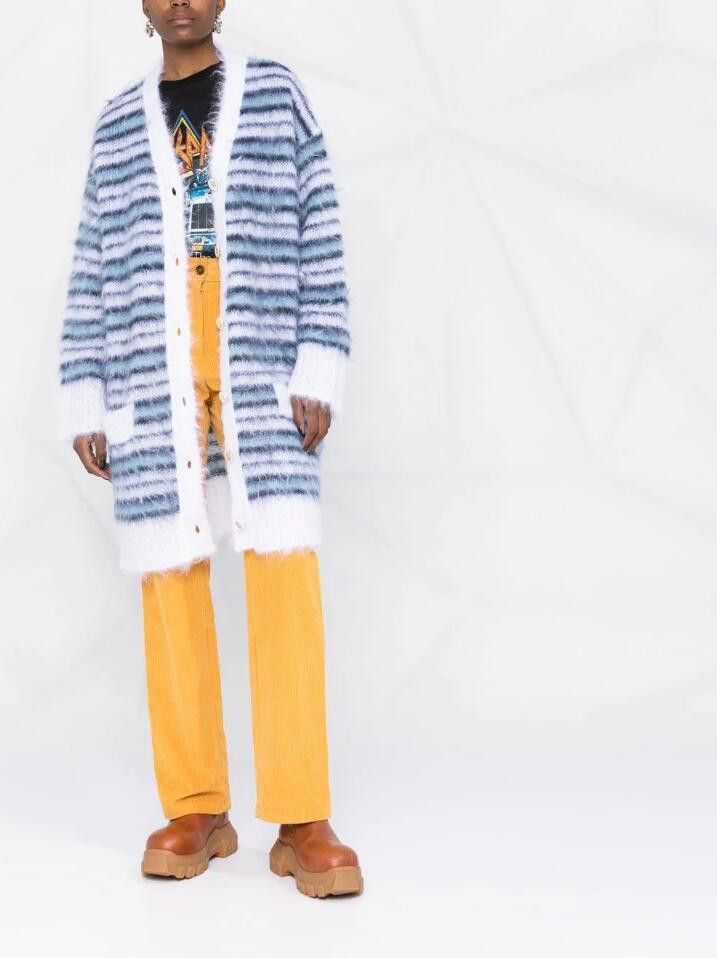 Marni BNWT SS22 MARNI GROOVY STRIPED MOHAIR CARDIGAN 42 Size US L / EU 52-54 / 3 - 11 Thumbnail