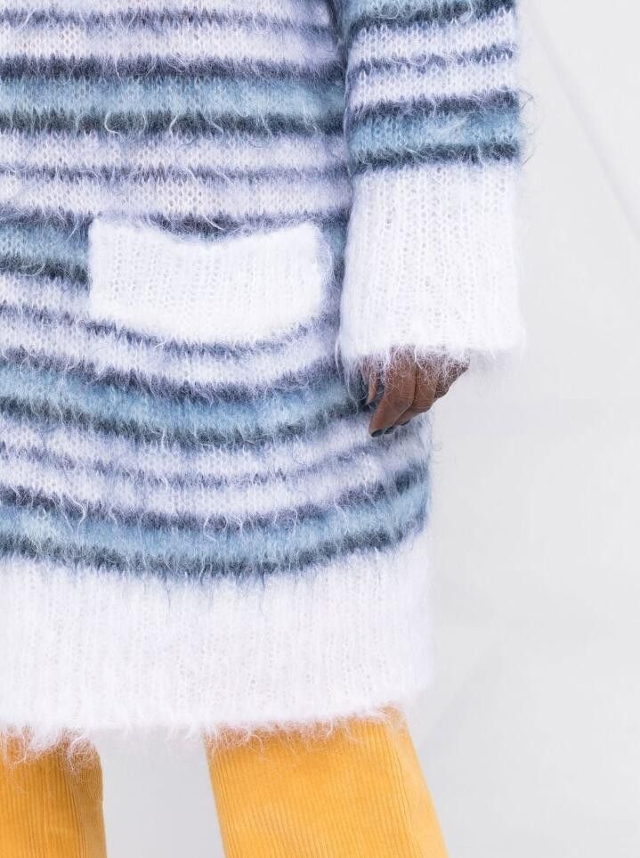 Marni BNWT SS22 MARNI GROOVY STRIPED MOHAIR CARDIGAN 42 Size US L / EU 52-54 / 3 - 13 Thumbnail