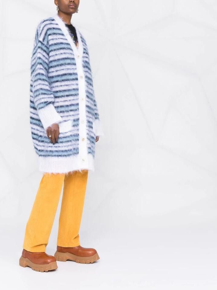 Marni BNWT SS22 MARNI GROOVY STRIPED MOHAIR CARDIGAN 42 Size US L / EU 52-54 / 3 - 12 Thumbnail