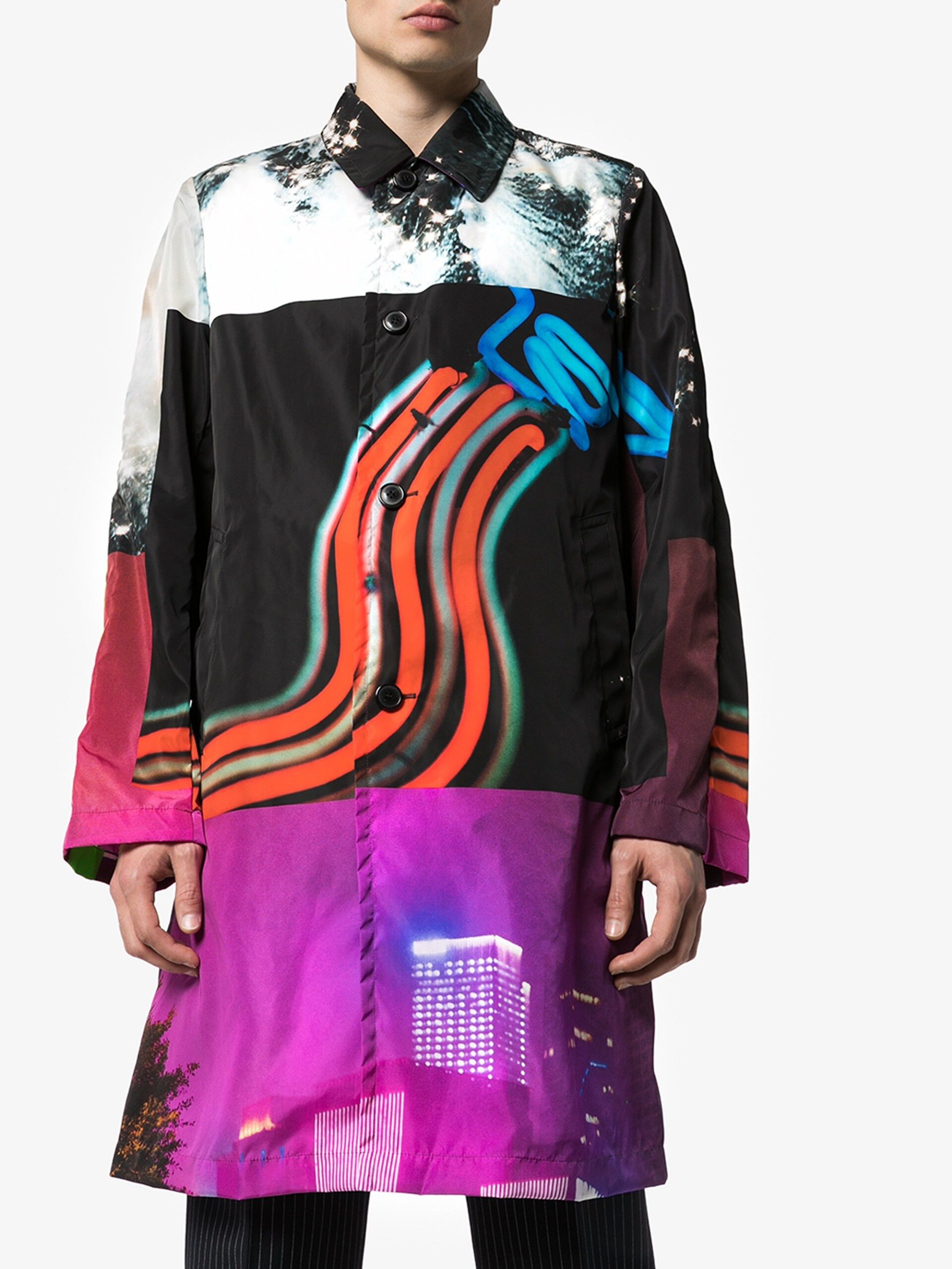 image of Ss20 Dries Van Noten X Yoshirotten Roal Print Coat 50, Men's (Size Medium)