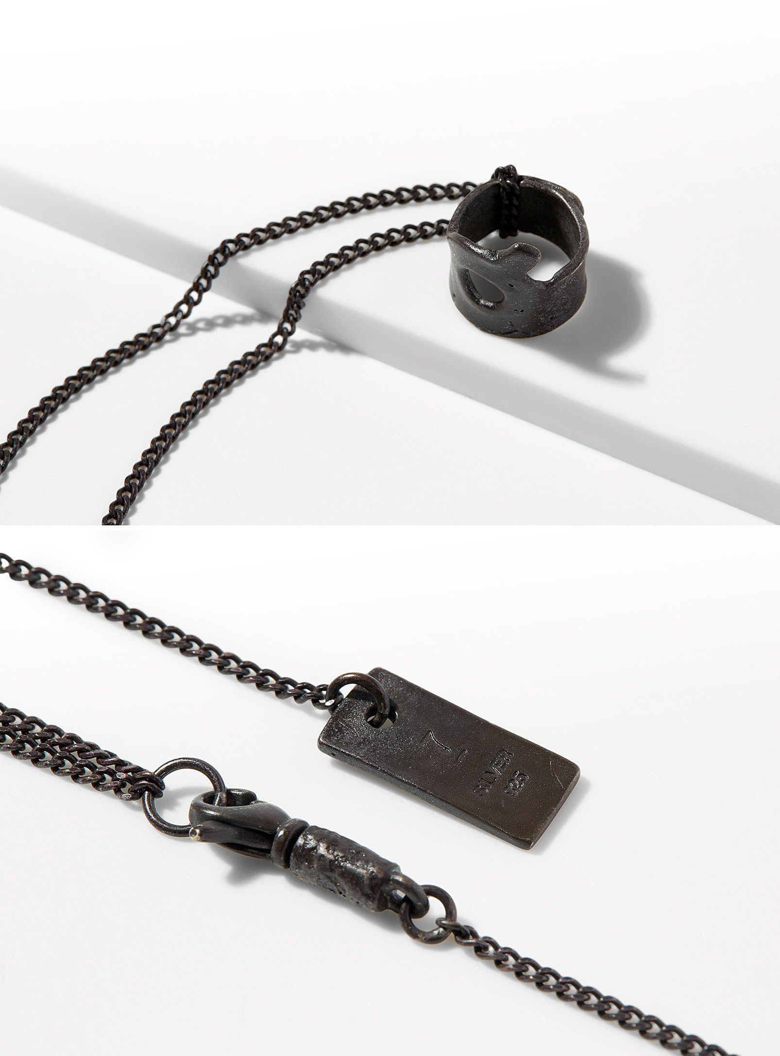 Julius BNWT SS21 JULIUS SMALL SCULPTURAL PENDANT NECKLACE NICKEL Size ONE SIZE - 3 Thumbnail