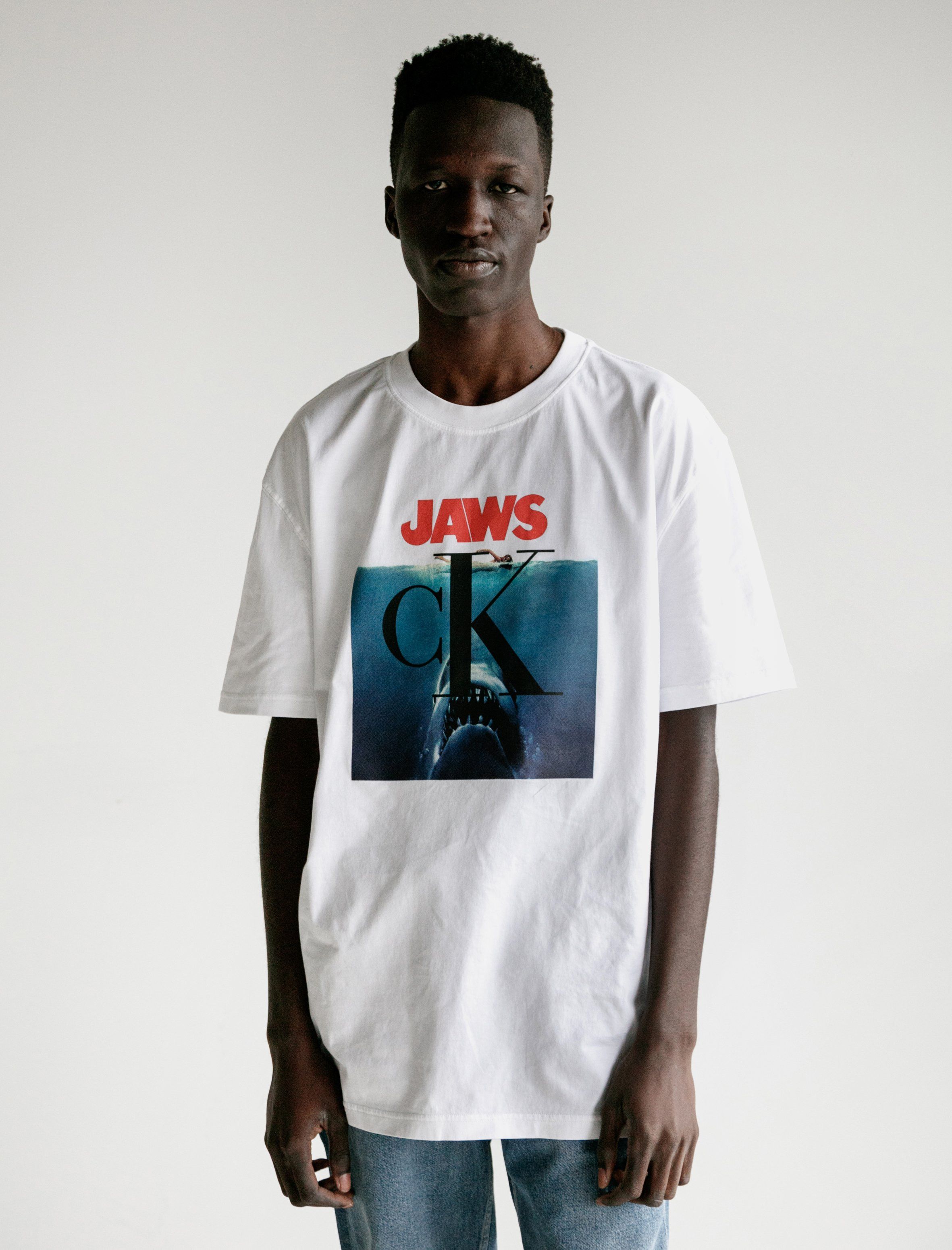 image of Ss19 Calvin Klein 205W39Nyc "jaws" Tshirt White S, Men's (Size Small)