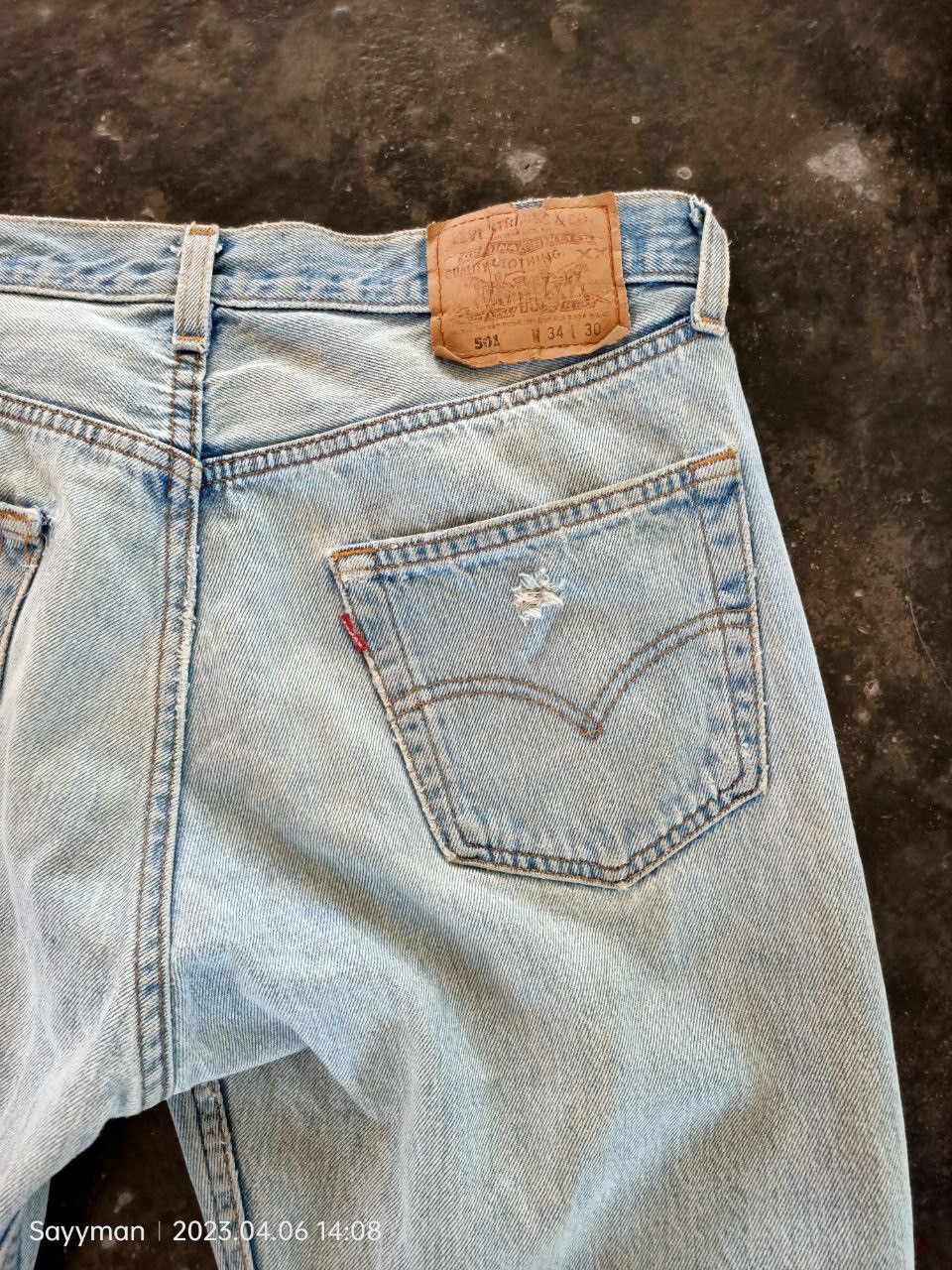 Levi's Vtg 90s Levis 501 Shashiko Boro Jeans Size US 34 / EU 50 - 10 Thumbnail