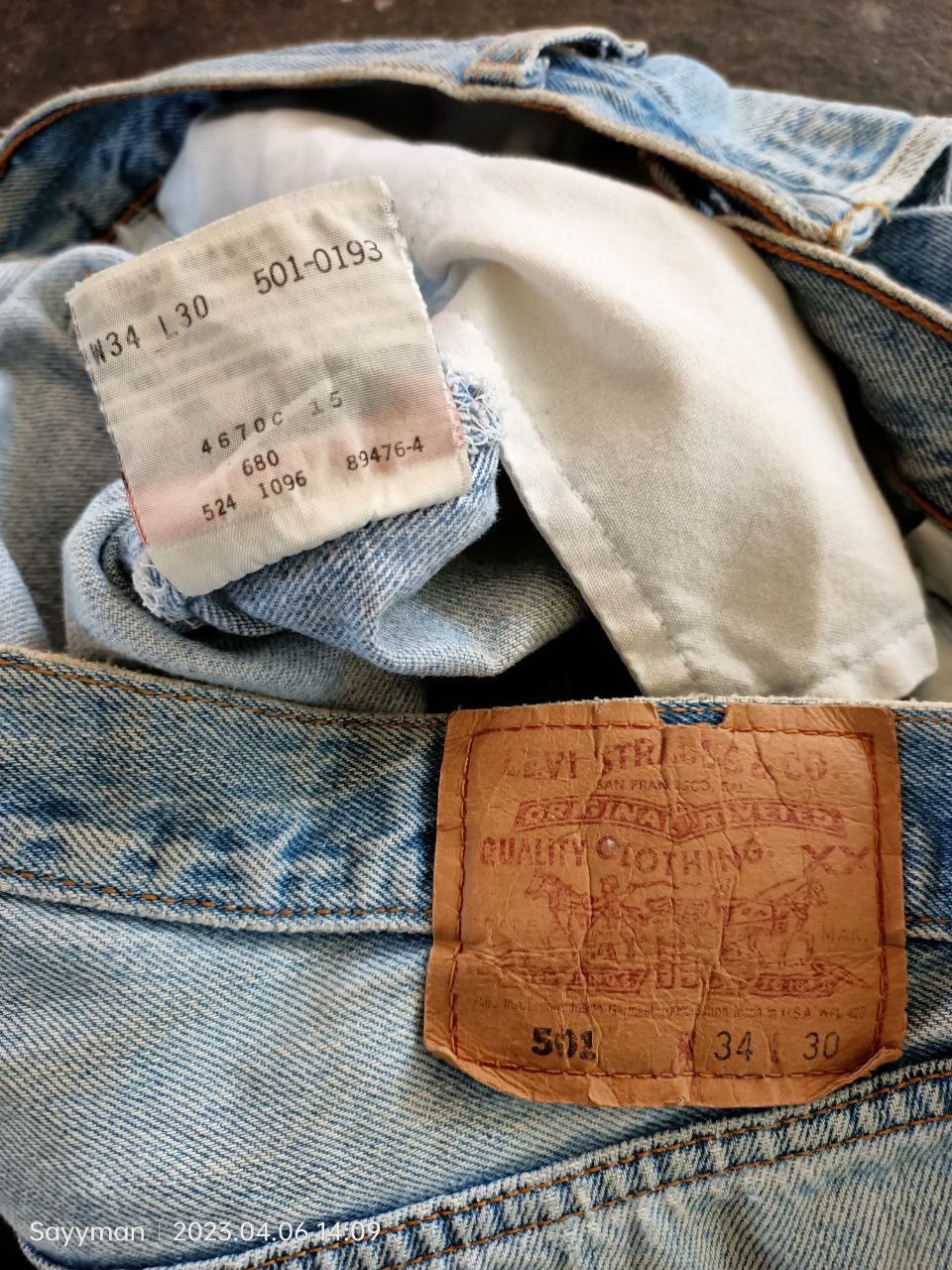 Levi's Vtg 90s Levis 501 Shashiko Boro Jeans Size US 34 / EU 50 - 15 Thumbnail