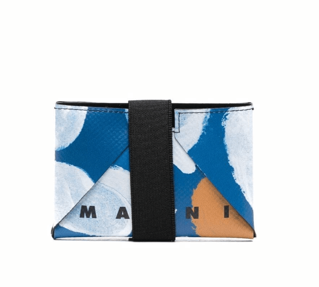 image of Ss22 Marni Logo Print Wallet Blue/black/yellow, Men's