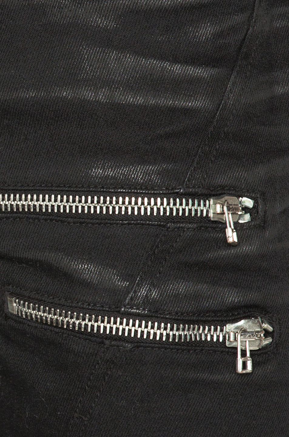 Faith Connexion BNWT AW16 FAITH CONNEXION ZIP COATED DENIM BIKER JEANS 29 Size US 29 - 18 Thumbnail