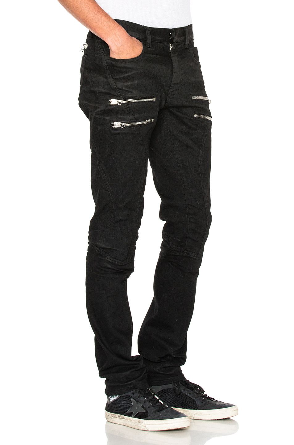 Faith Connexion BNWT AW16 FAITH CONNEXION ZIP COATED DENIM BIKER JEANS 29 Size US 29 - 15 Thumbnail