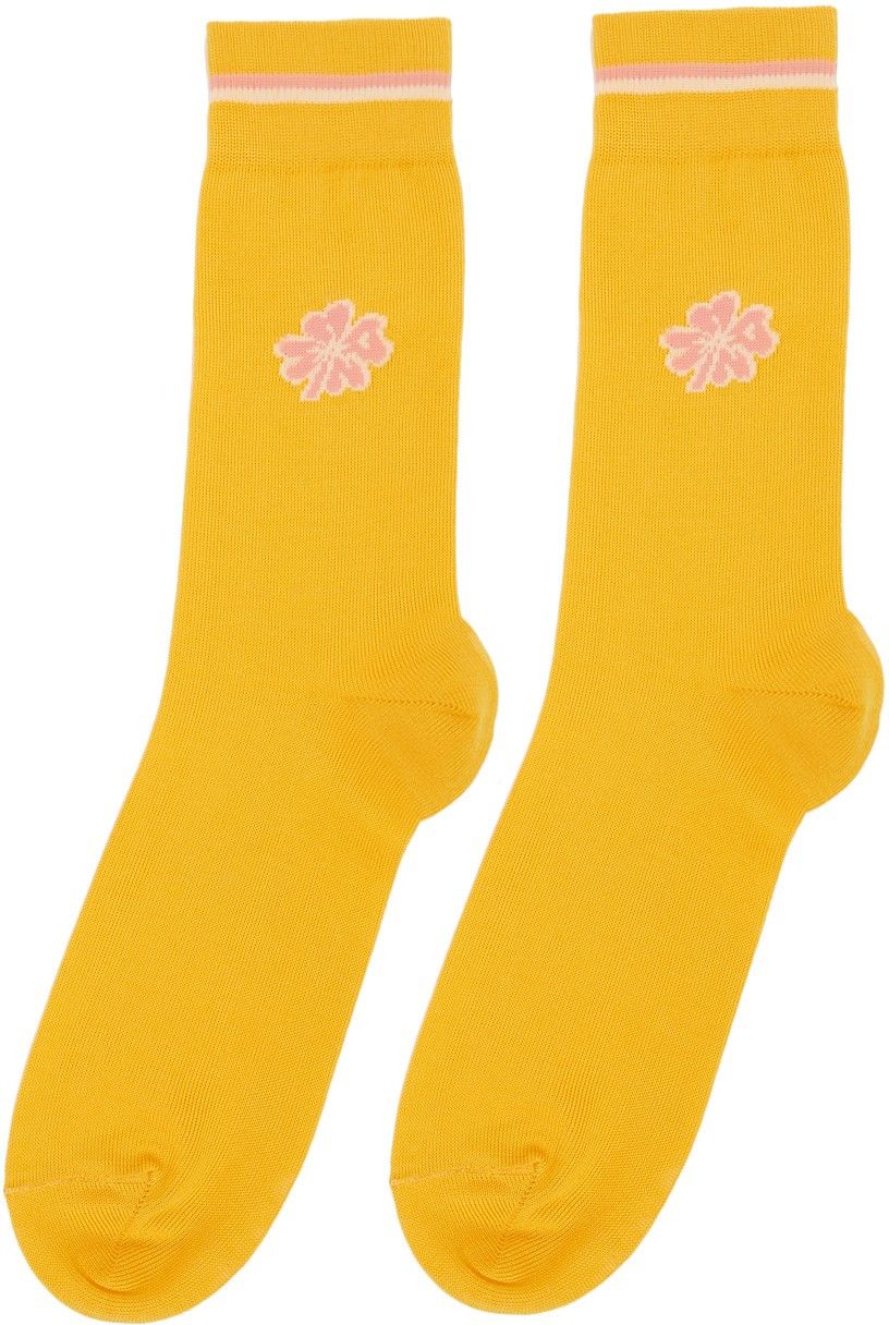 Marni BNWT SS21 MARNI YELLOW CALF-HIGH CLOVER SOCKS 40 Size 40 - 1 Thumbnail