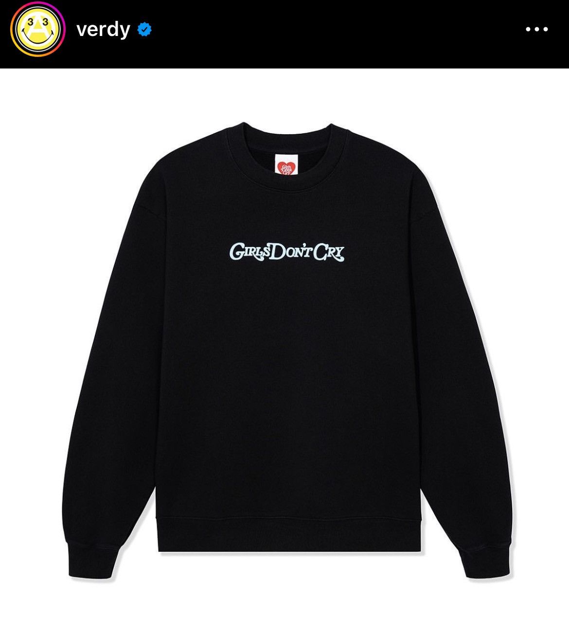 トップス Girls Don't Cry X Verdy Angel Crewneck L Girls Don't Cry | Girls Don't Cry x Verdy Angel Crewneck - …