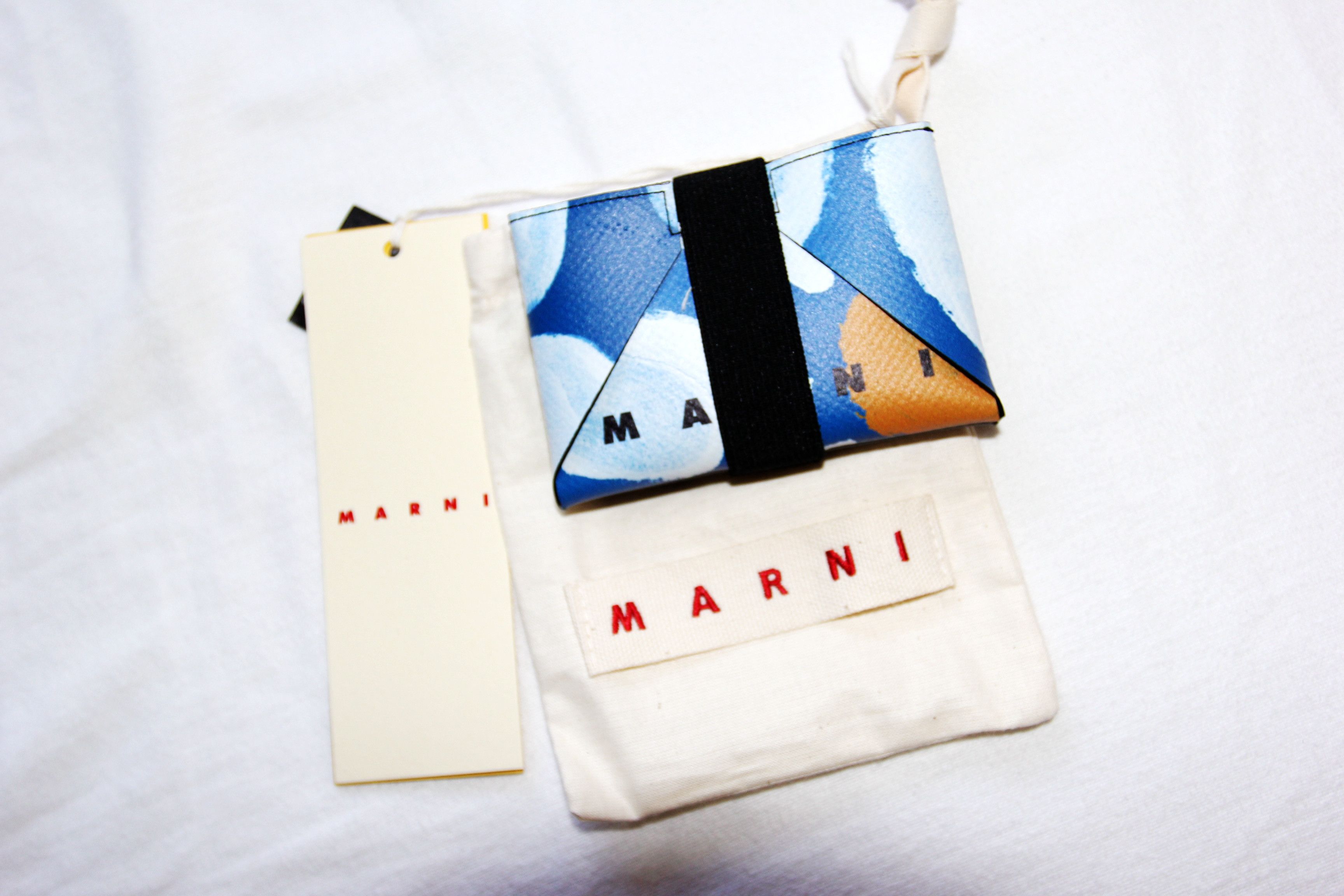 Marni BNWT SS22 MARNI LOGO PRINT WALLET BLUE/BLACK/YELLOW Size ONE SIZE - 2 Thumbnail