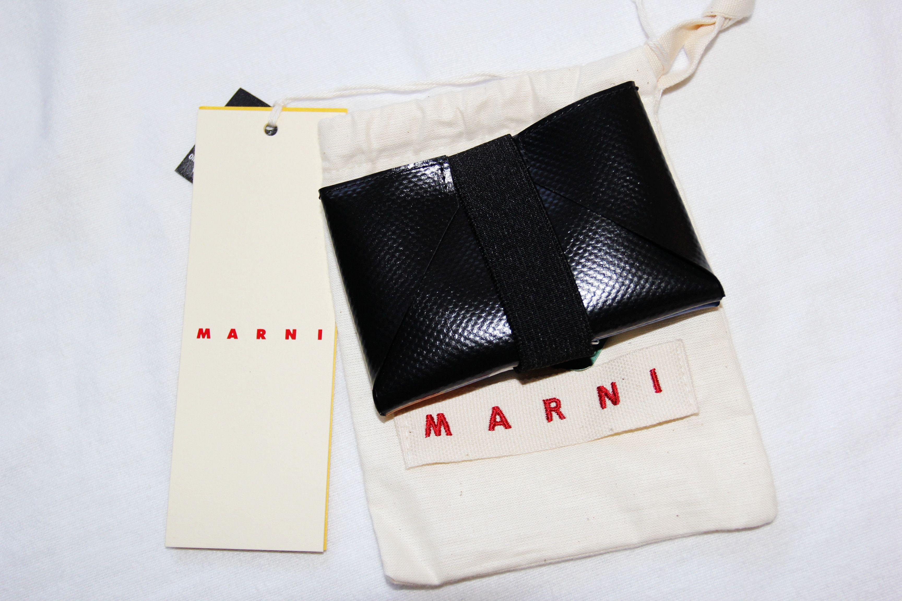 Marni BNWT SS22 MARNI LOGO PRINT WALLET BLUE/BLACK/YELLOW Size ONE SIZE - 3 Thumbnail