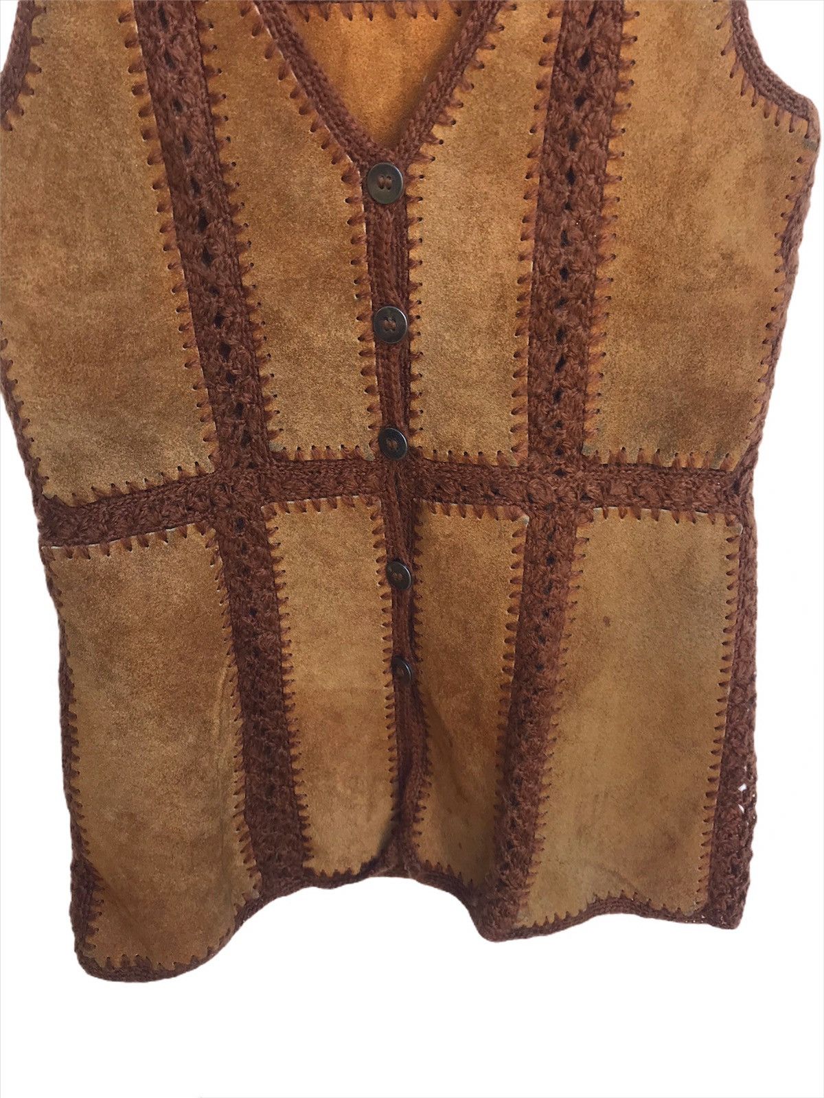 Japanese Brand 🔥Yukiya Leather Hand Knitting Rare Vests Size US XS / EU 42 / 0 - 3 Thumbnail