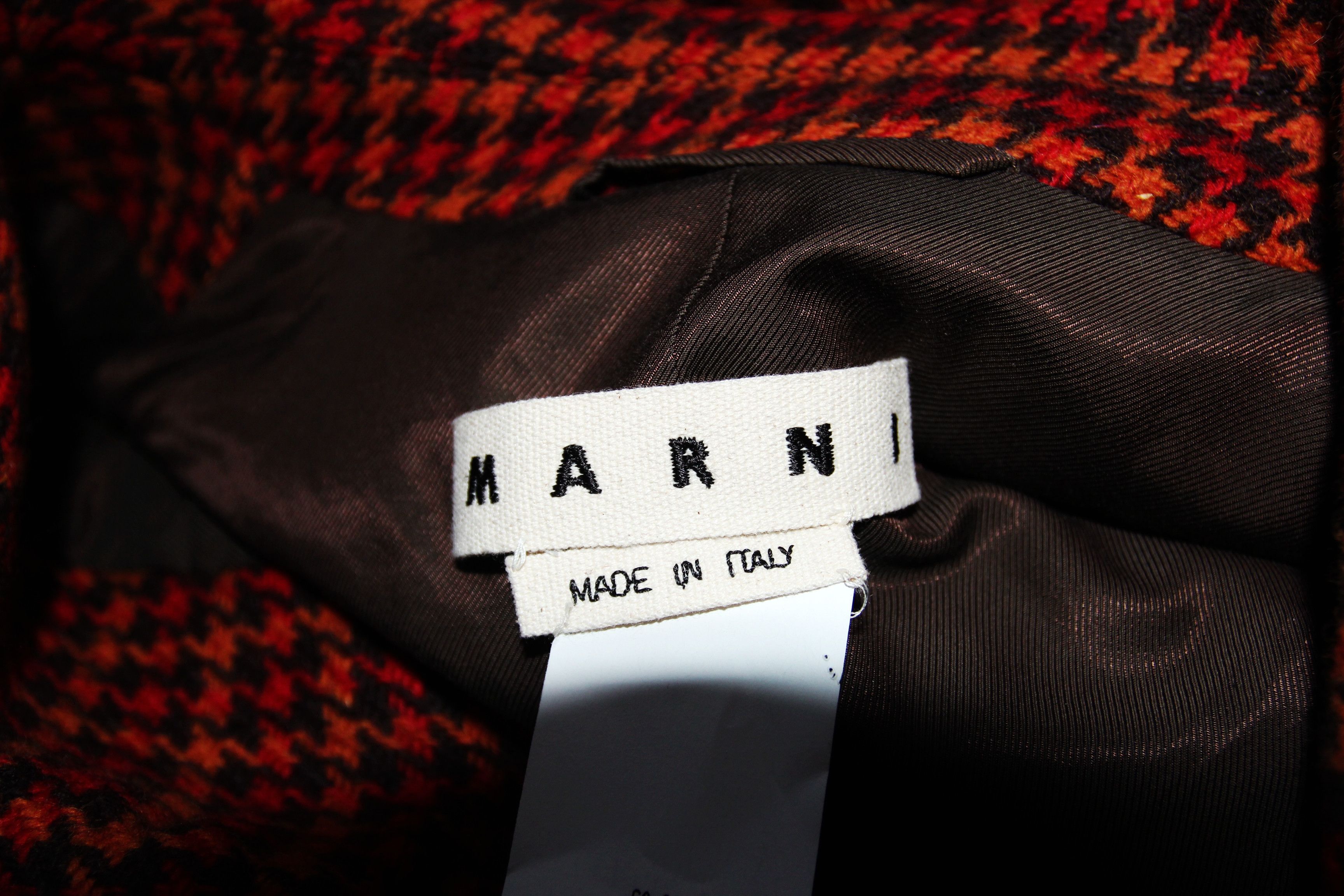 Marni AW17 MARNI HOUNDSTOOTH WOOL COAT 50 Size US M / EU 48-50 / 2 - 13 Thumbnail