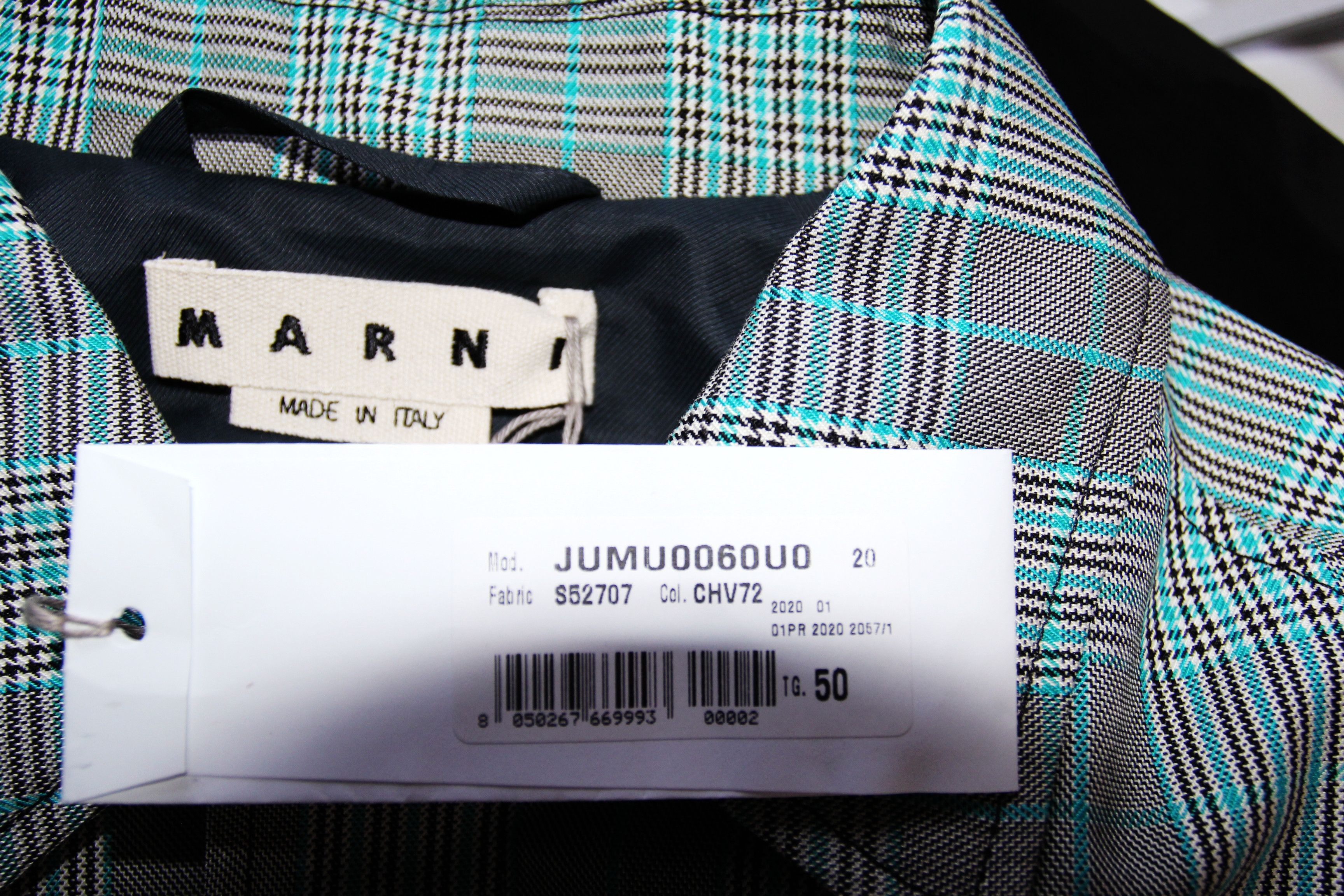Marni BNWT SS20 MARNI CHECKED JACKET 50 Size US M / EU 48-50 / 2 - 8 Thumbnail