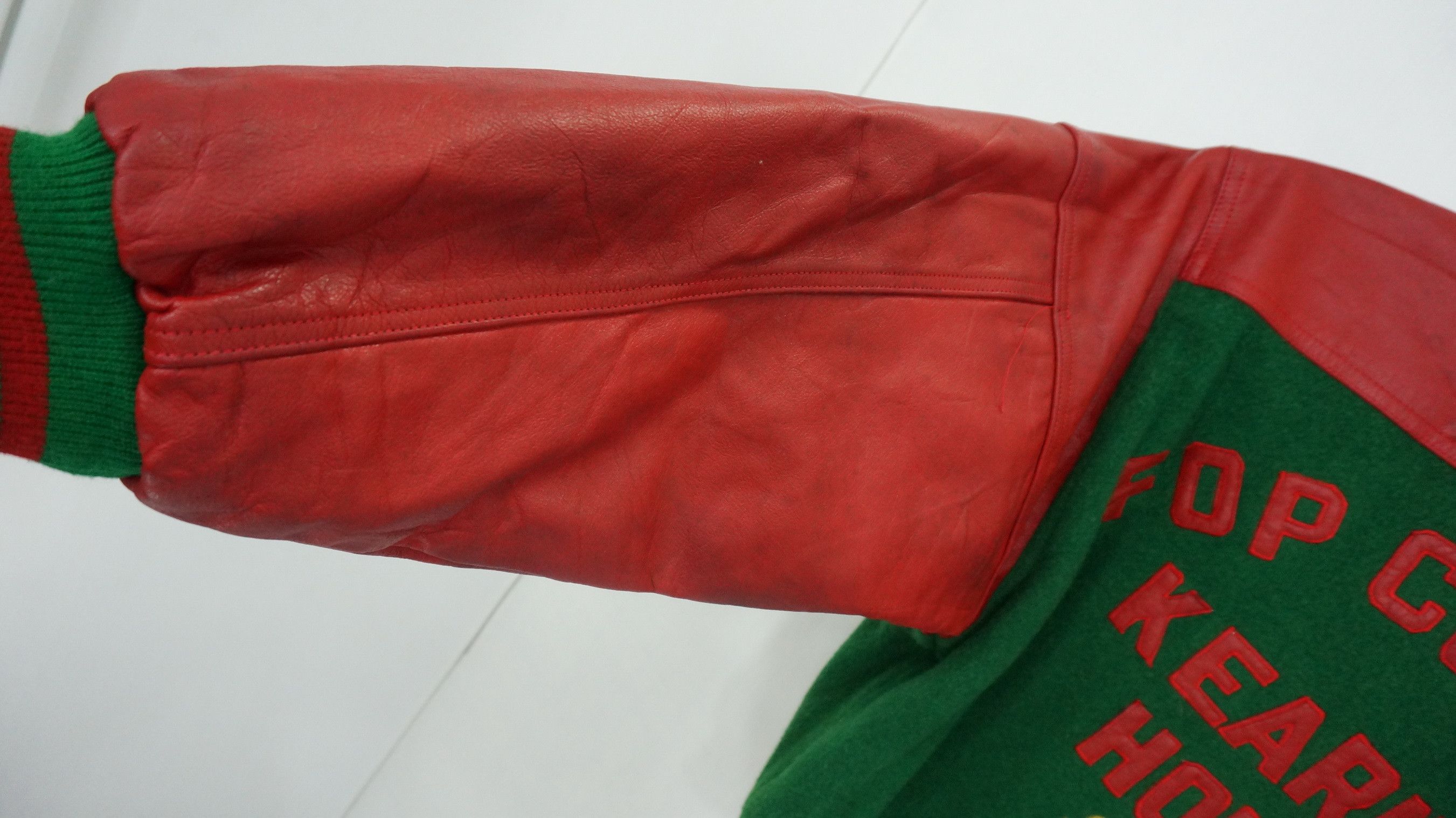 Vintage 🔥Vintage🔥 KEARNEY HOUSE Leather Sleeve Varsity Jacket Size US M / EU 48-50 / 2 - 10 Thumbnail