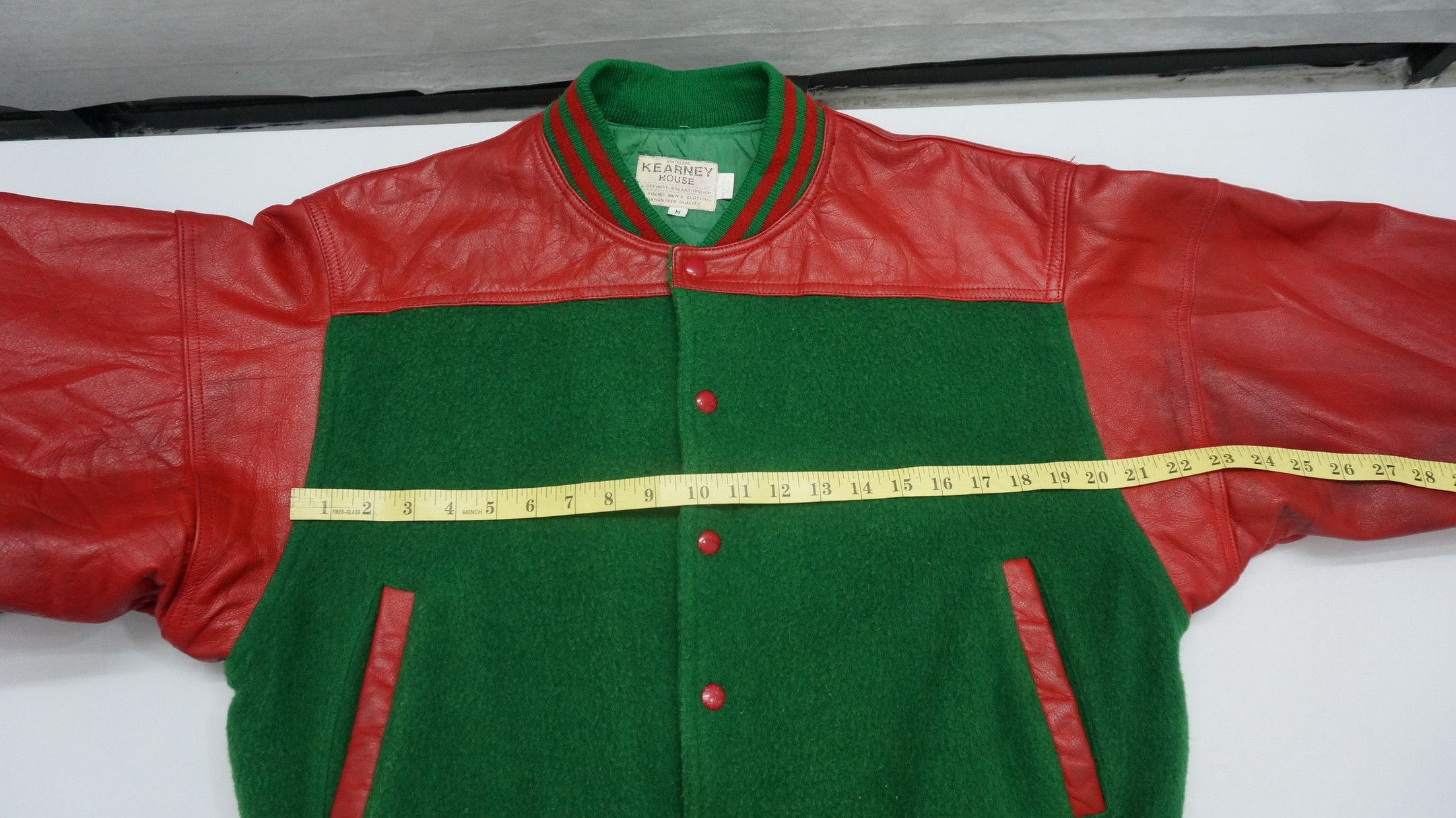 Vintage 🔥Vintage🔥 KEARNEY HOUSE Leather Sleeve Varsity Jacket Size US M / EU 48-50 / 2 - 19 Thumbnail
