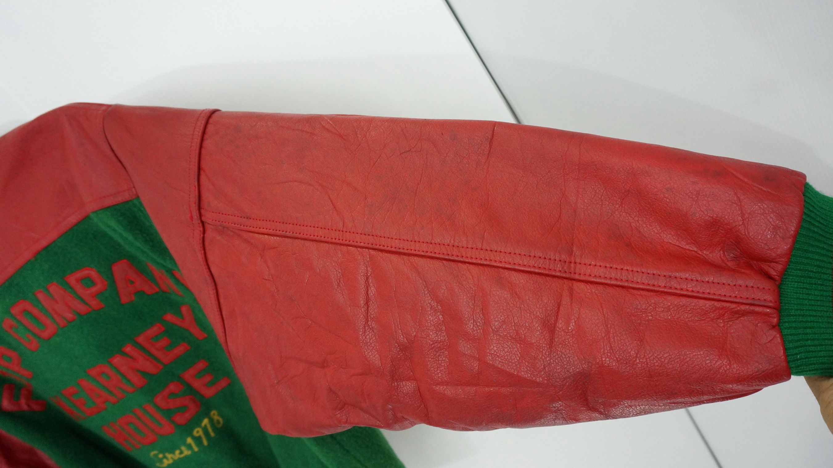 Vintage 🔥Vintage🔥 KEARNEY HOUSE Leather Sleeve Varsity Jacket Size US M / EU 48-50 / 2 - 16 Thumbnail