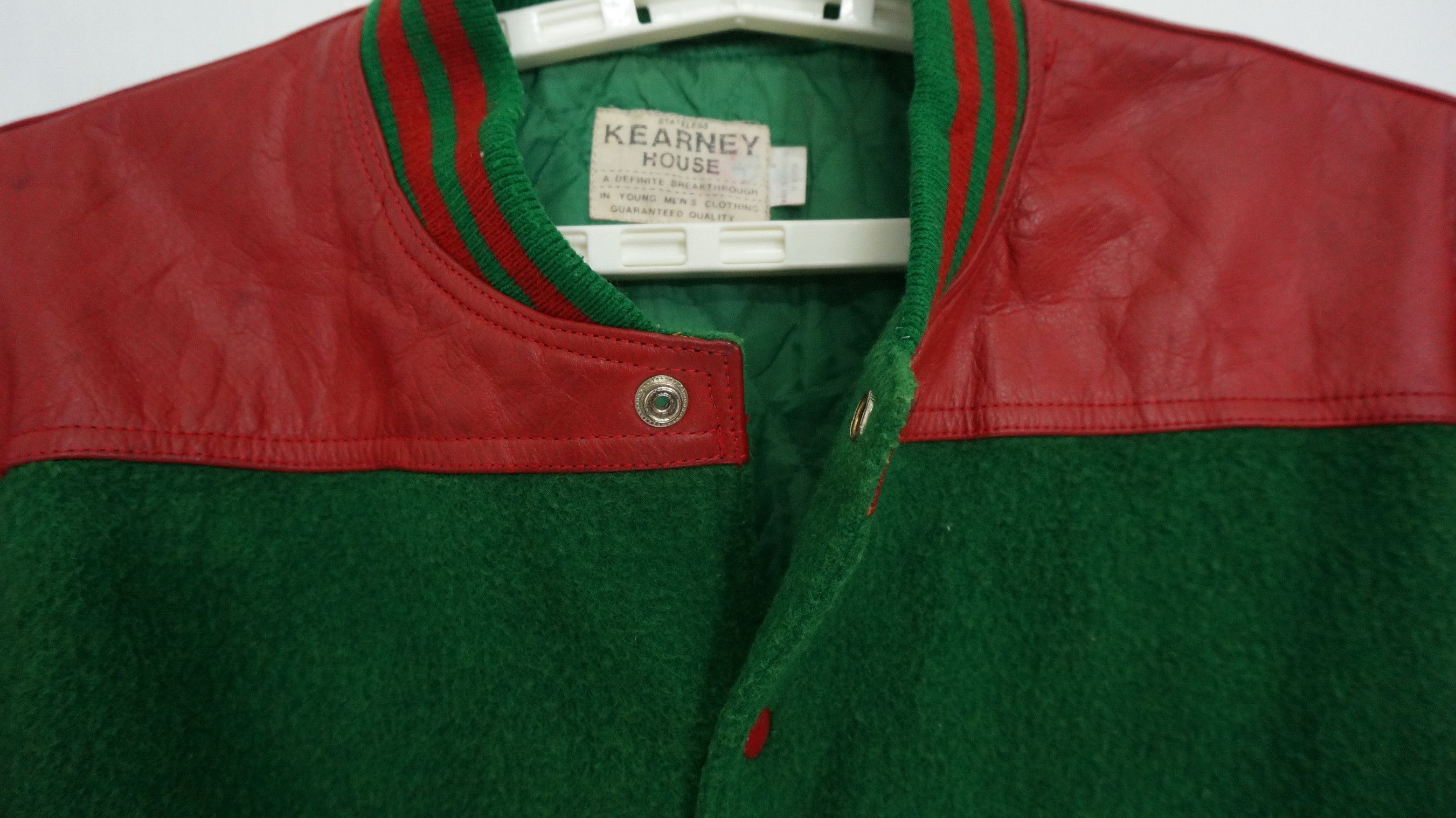 Vintage 🔥Vintage🔥 KEARNEY HOUSE Leather Sleeve Varsity Jacket Size US M / EU 48-50 / 2 - 18 Thumbnail