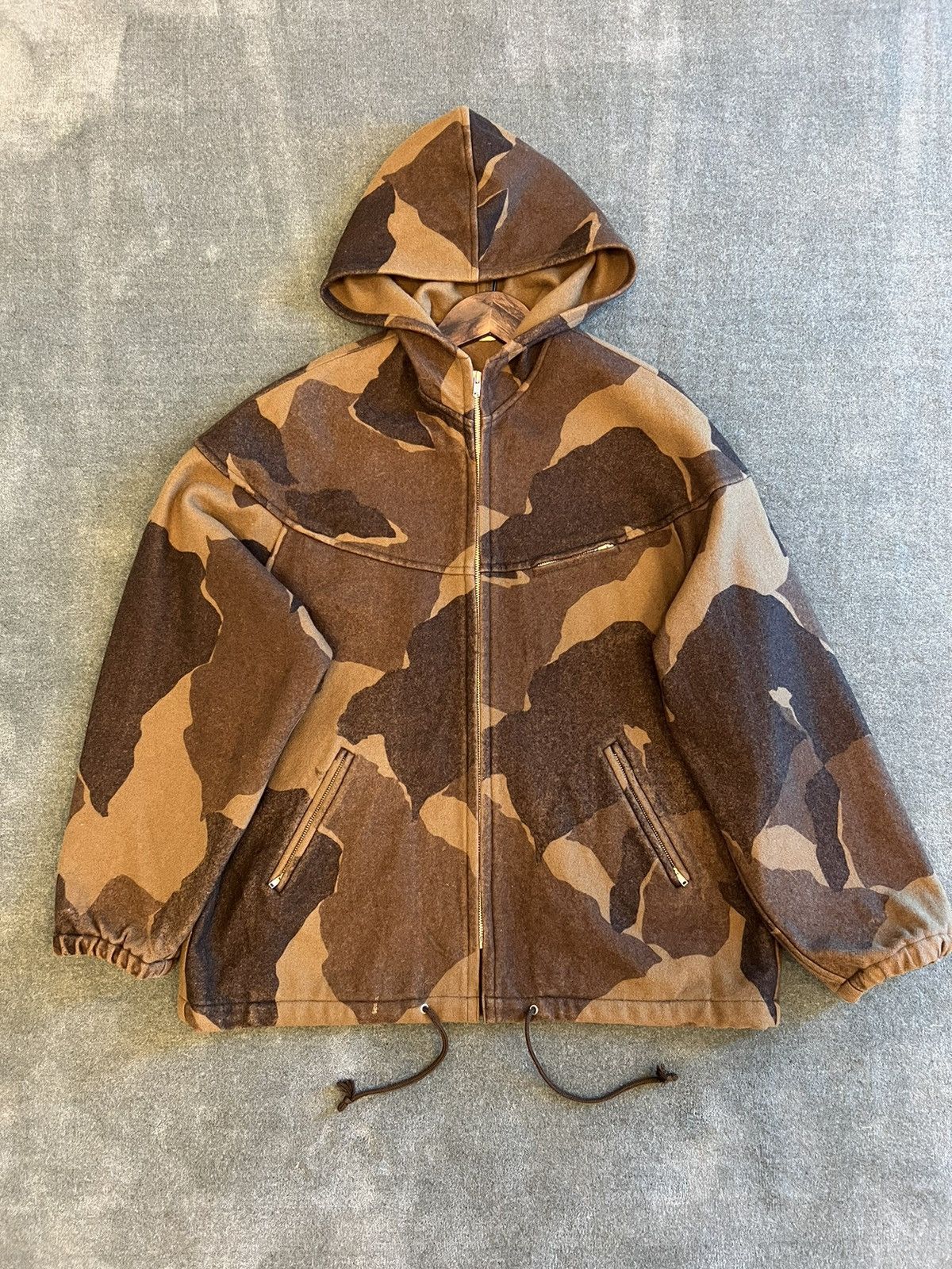 Comme des Garcons 90s Comme des Garcons Wool Camo Hoodie Brown Size US M / EU 48-50 / 2 - 1 Thumbnail