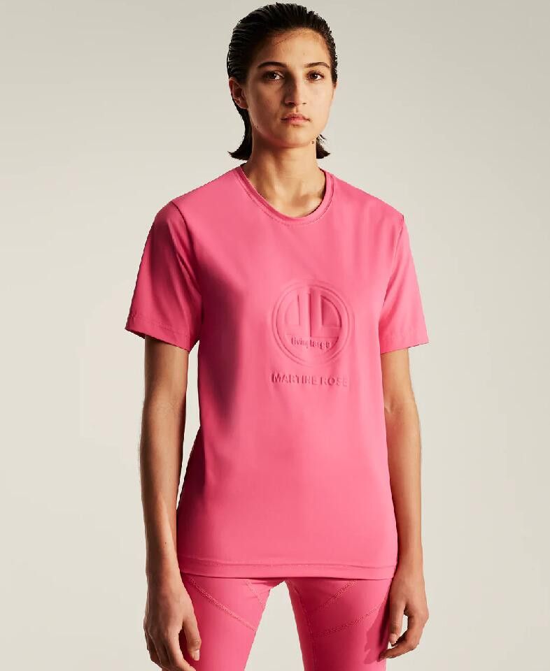 BNWT SS22 MARTINE ROSE EMBOSSED FITTED STRETCH TSHIRT P L