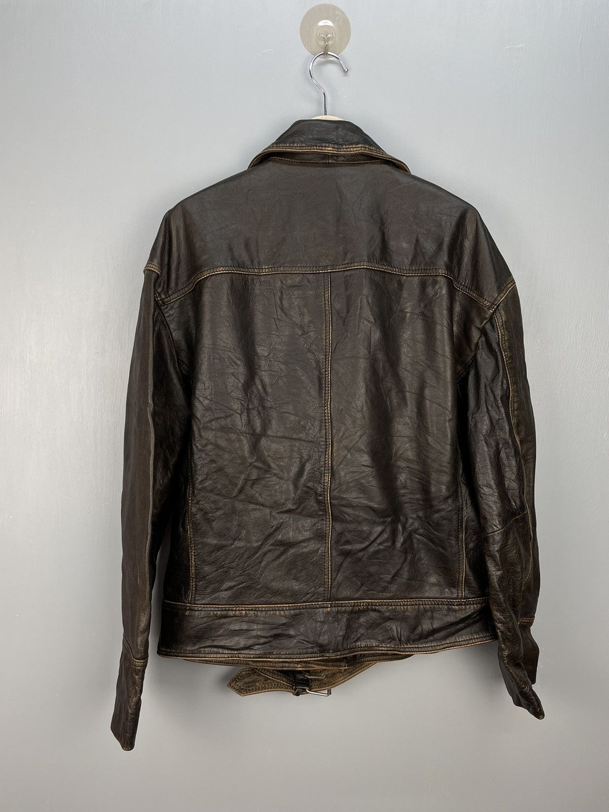 Zara Zara leather double collar jacket Size US XL / EU 56 / 4 - 2 Thumbnail