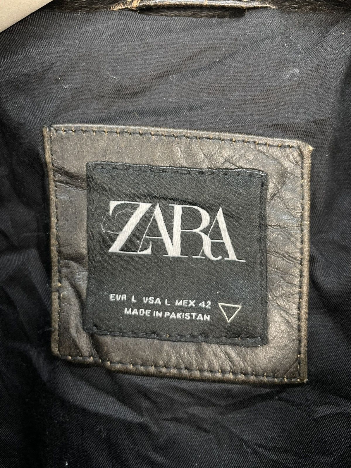 Zara Zara leather double collar jacket Size US XL / EU 56 / 4 - 6 Thumbnail