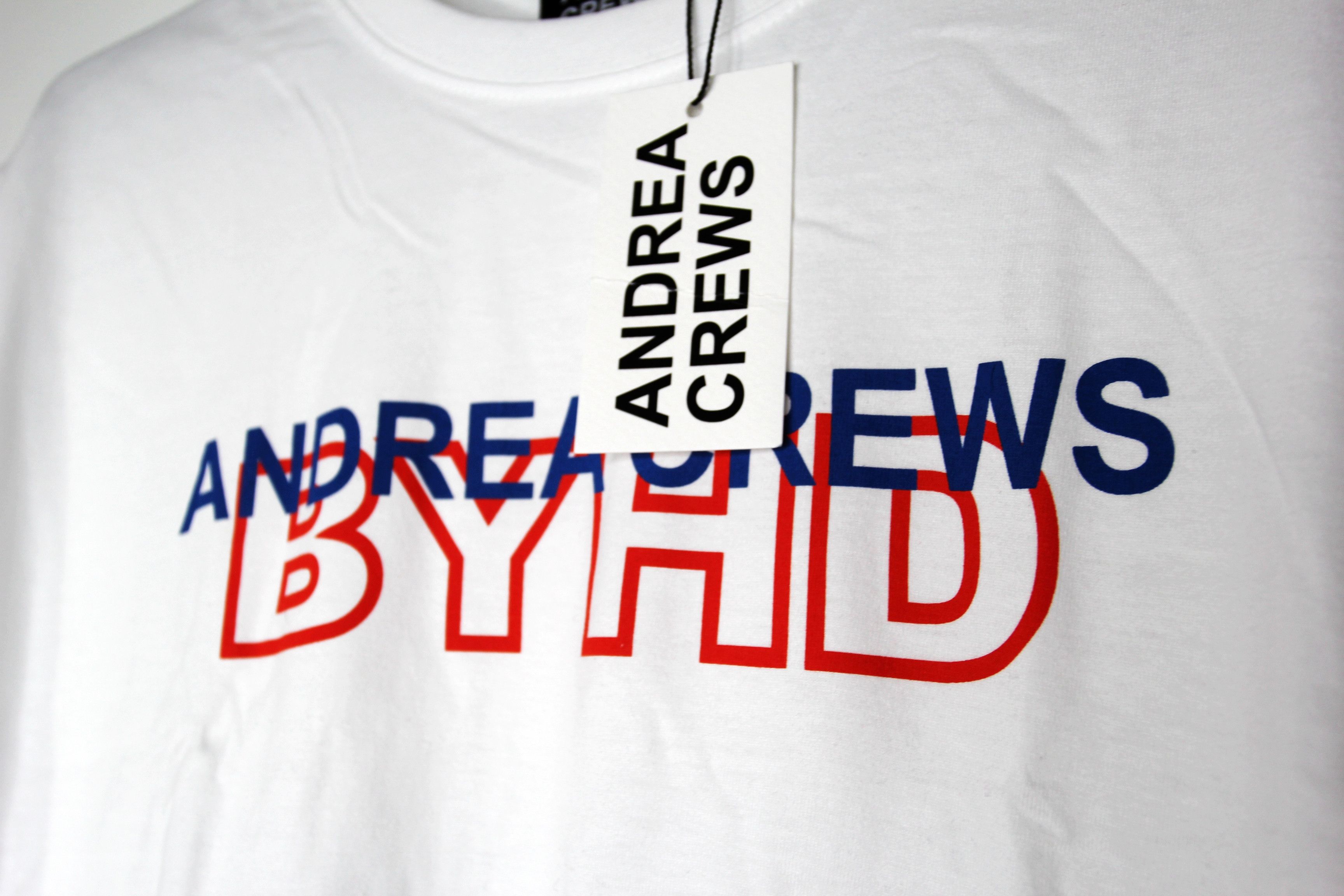 Andrea Crews BNWT SS19 ANDREA CREWS BYHD LOGO PRINT CREW NECK T-SHIRT L Size US L / EU 52-54 / 3 - 6 Thumbnail
