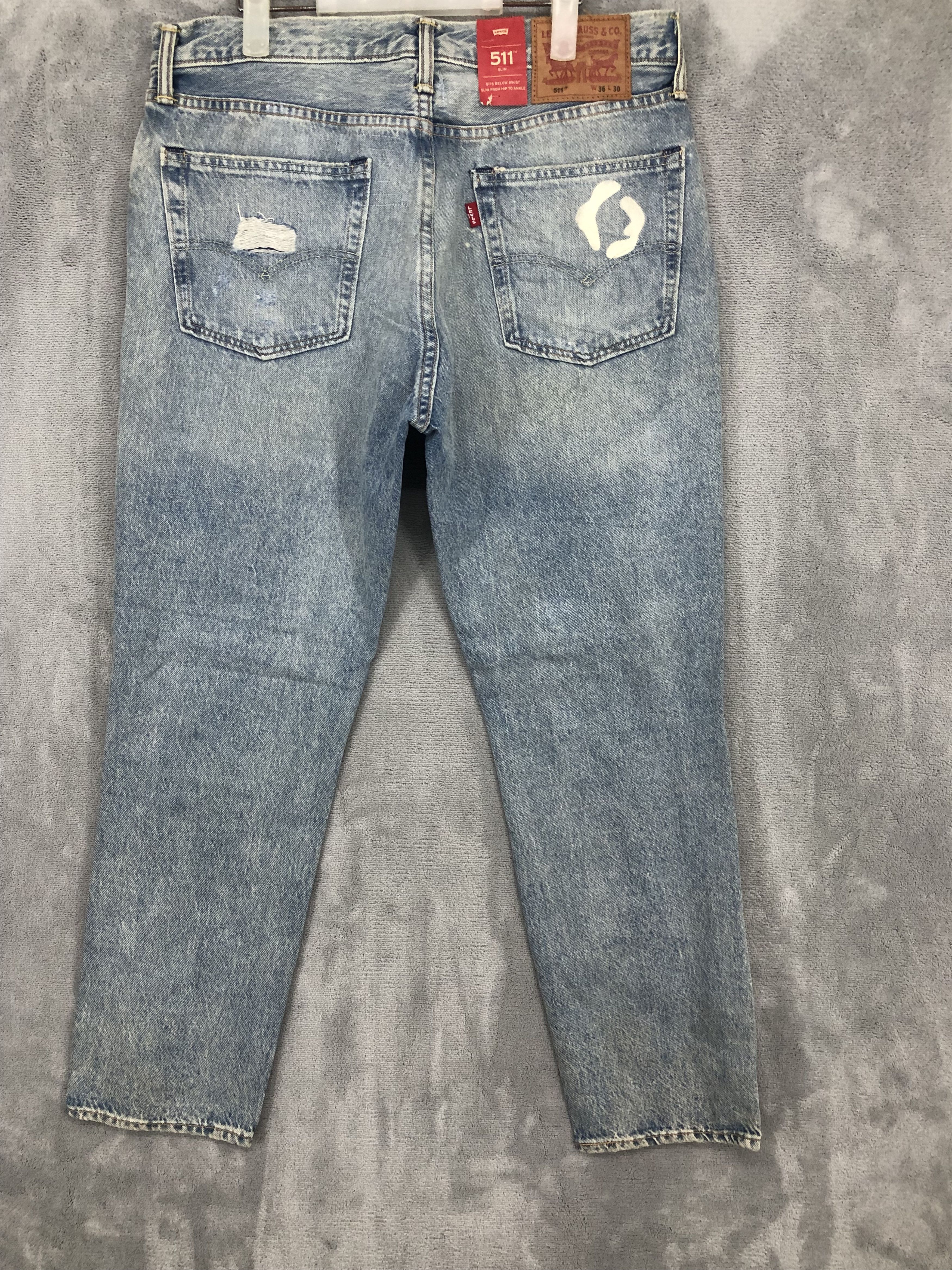 Levi's × Vintage Levis 511 Distressed Denim Jeans Size US 35 - 2 Thumbnail