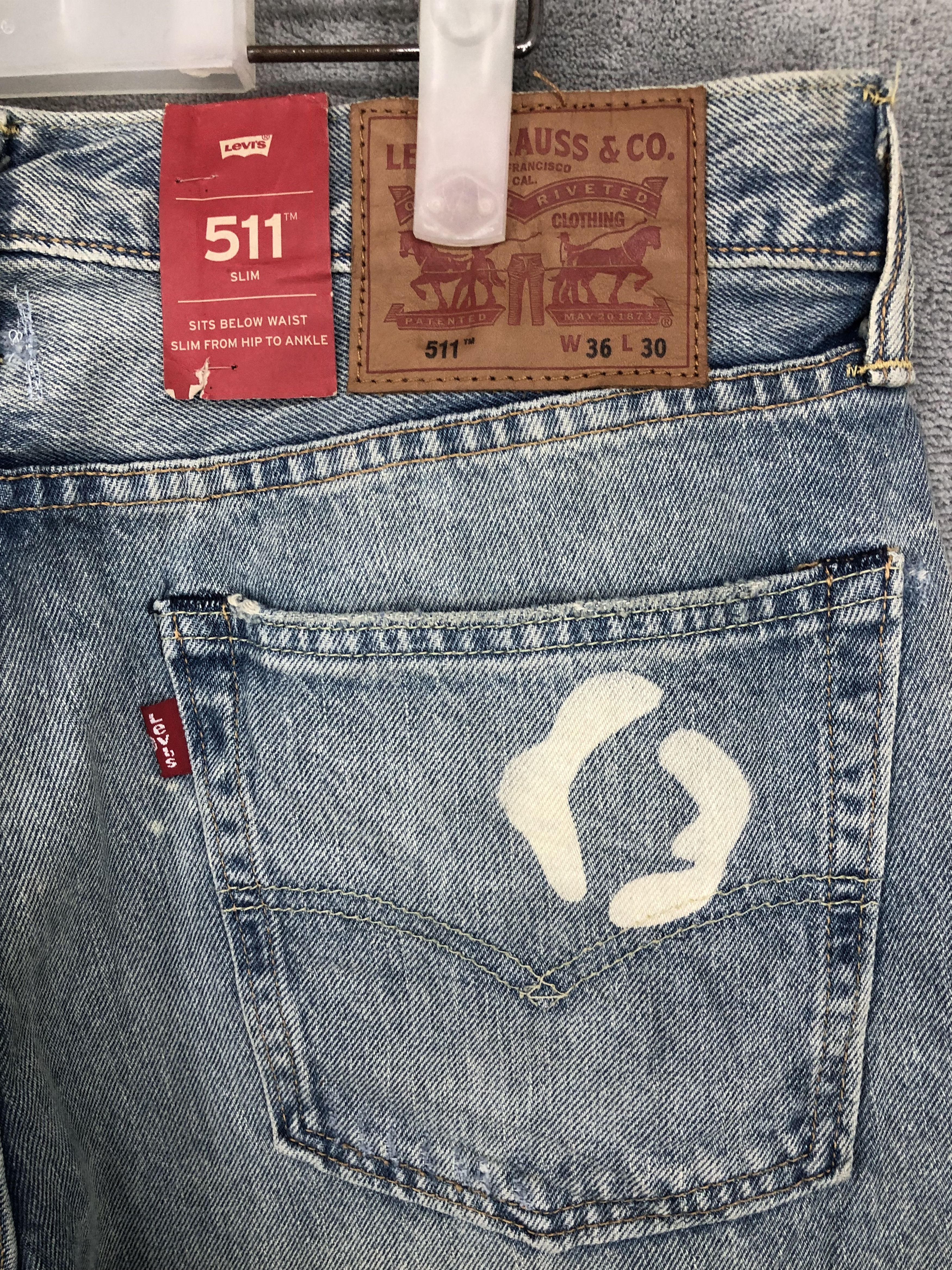 Levi's × Vintage Levis 511 Distressed Denim Jeans Size US 35 - 7 Thumbnail