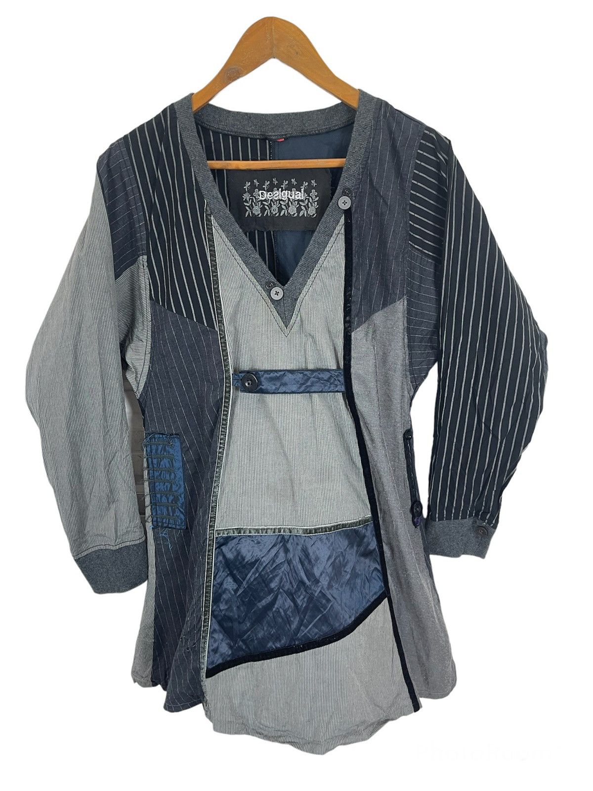 Desigual × Vintage VINTAGE DESIGUAL HICKORY PATCHWORK DESIGN Size US M / EU 48-50 / 2 - 1 Thumbnail