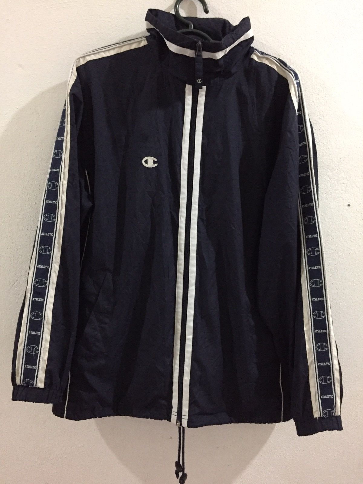 Champion × Vintage Champion Light Jacket Side Tape Stripe With Hoodie Size US L / EU 52-54 / 3 - 3 Thumbnail