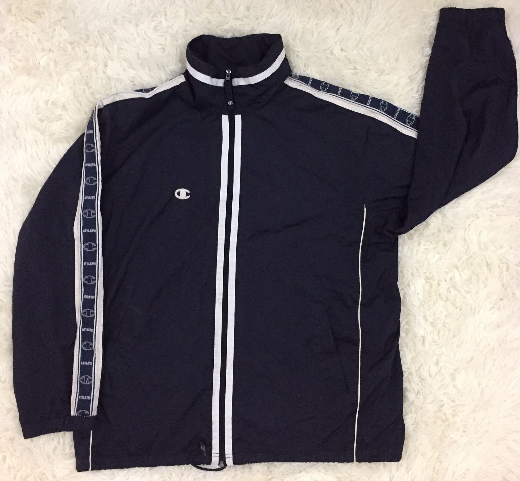 Champion Light Jacket Side Tape Stripe With Hoodie