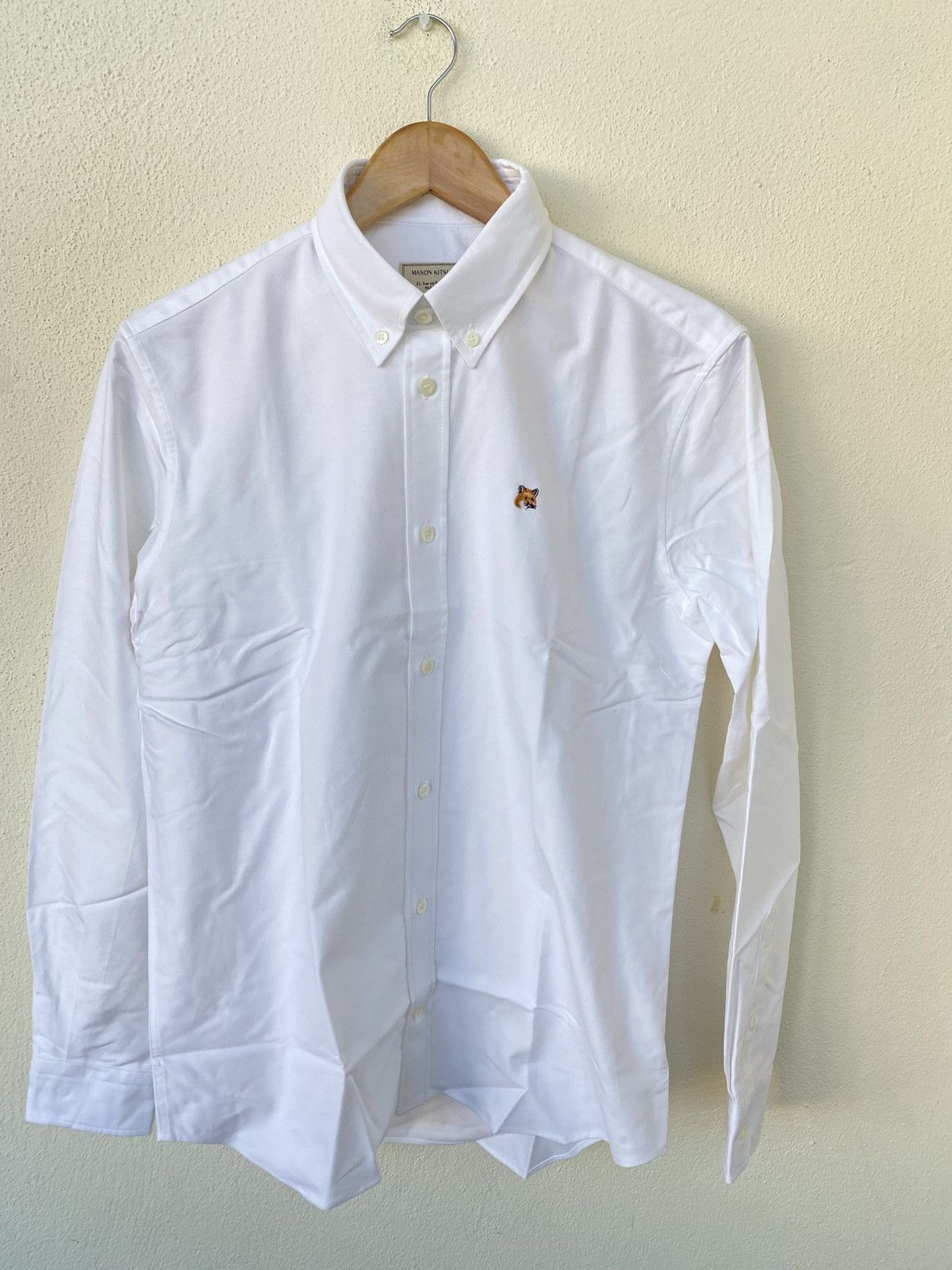 Clothing Maison KitsunÃ© Oxford Shirt Maison Kitsune White Shirt