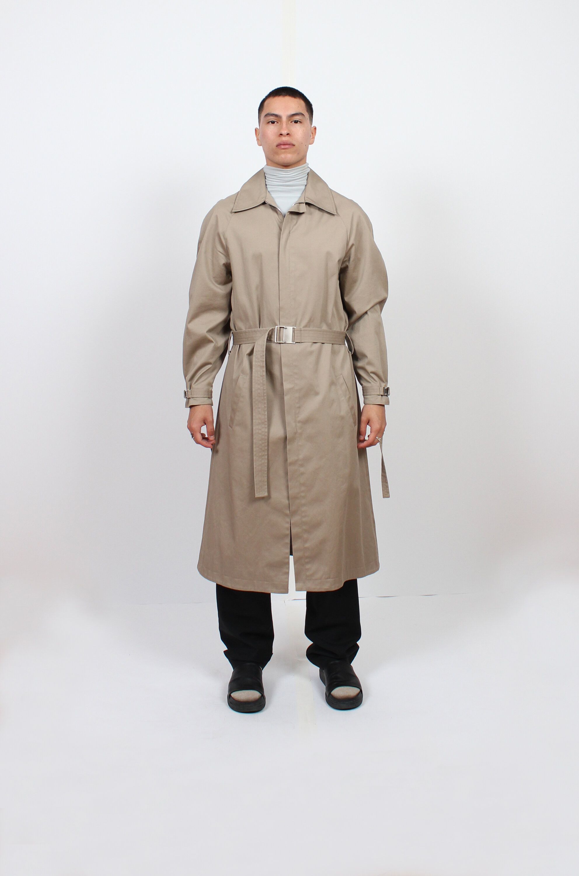 image of Ss19 Andrew Coimbra Raglan Trench Coat L in Beige, Men's (Size Large)