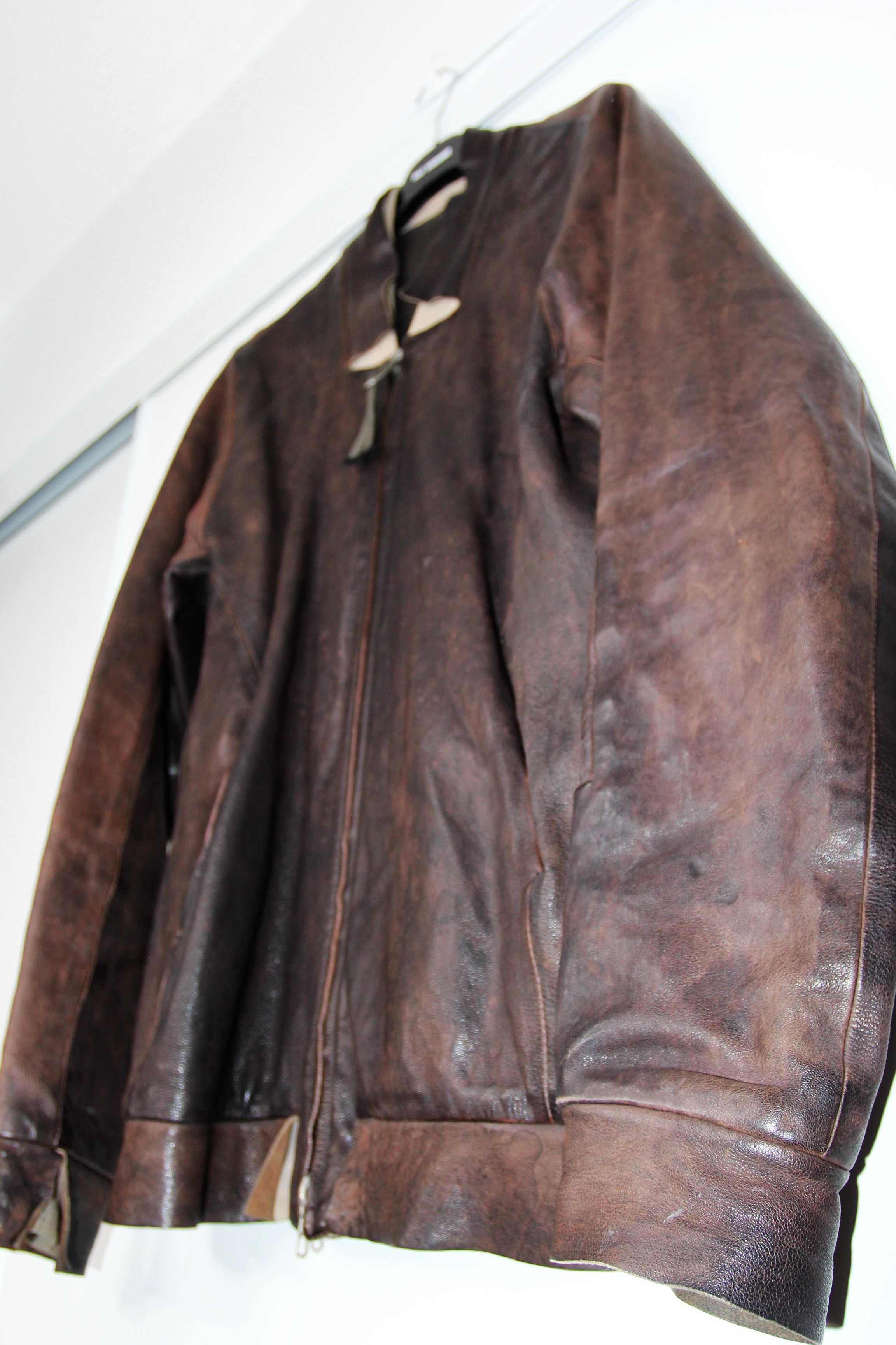 Boris Bidjan Saberi BORIS BIDJAN SABERI BROWN LEATHER JACKET L Size US L / EU 52-54 / 3 - 5 Thumbnail