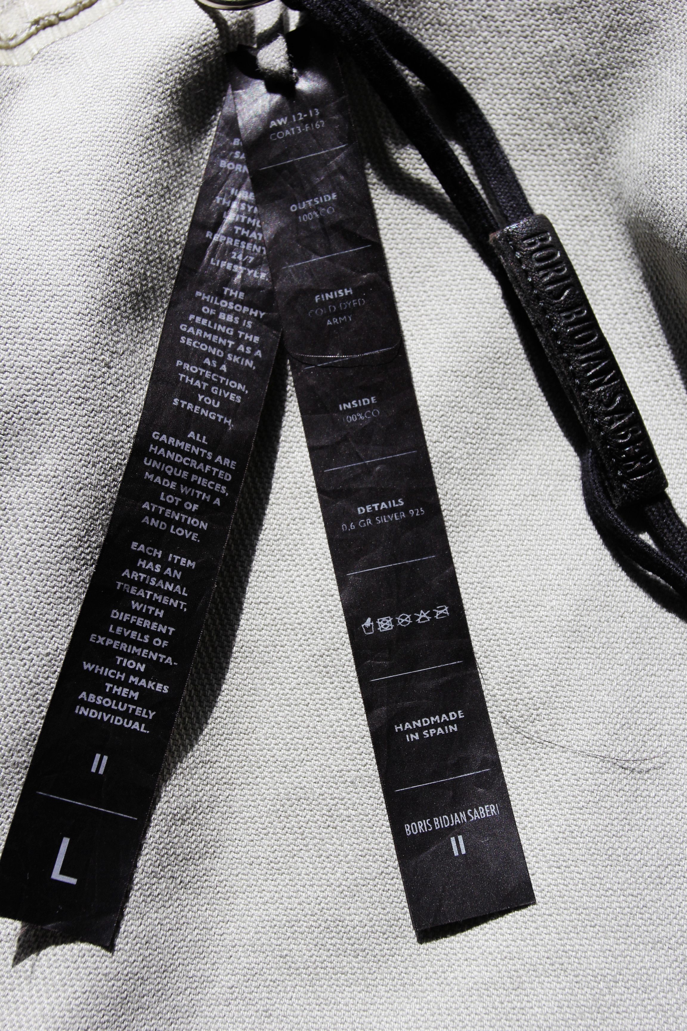 Boris Bidjan Saberi AW12 BORIS BIDJAN SABERI COAT3-F162 L Size US L / EU 52-54 / 3 - 18 Thumbnail
