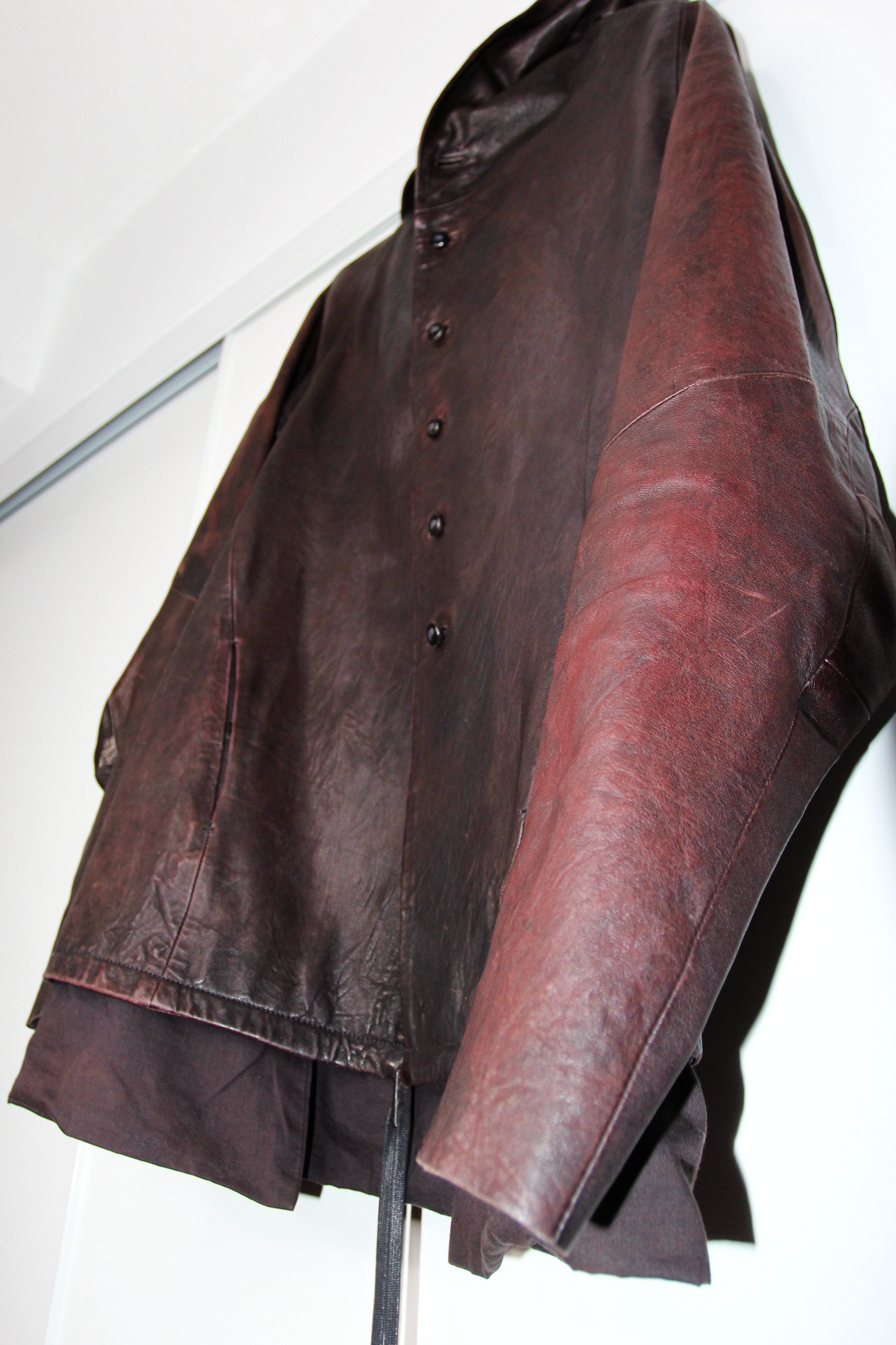 Boris Bidjan Saberi AW09 BORIS BIDJAN SABERI DARK RED LEATHER JACKET XL Size US XL / EU 56 / 4 - 6 Thumbnail